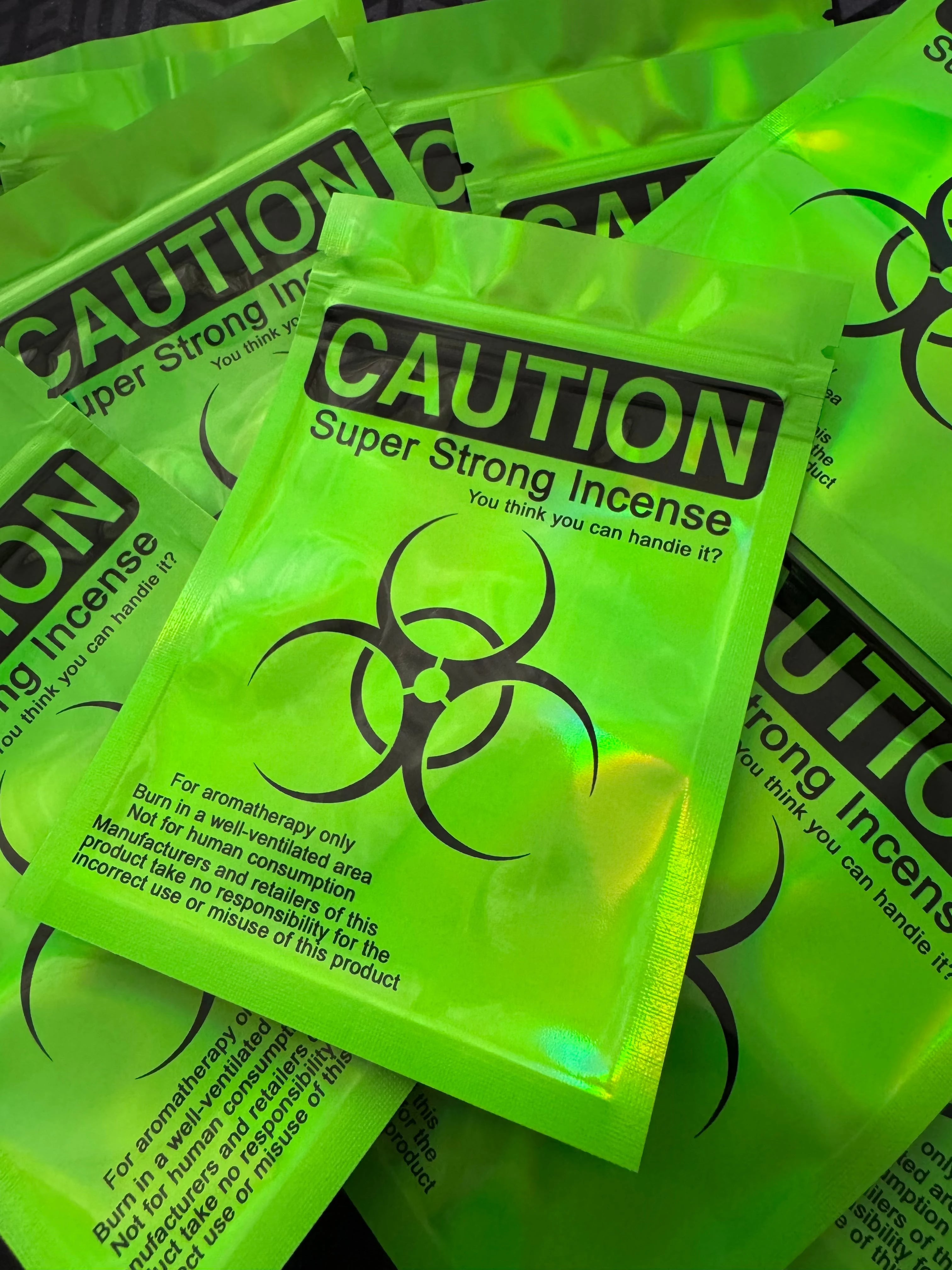 10er Pack Zip-Beutel „Caution – Super Strong Incense“ -  from DieBallerei