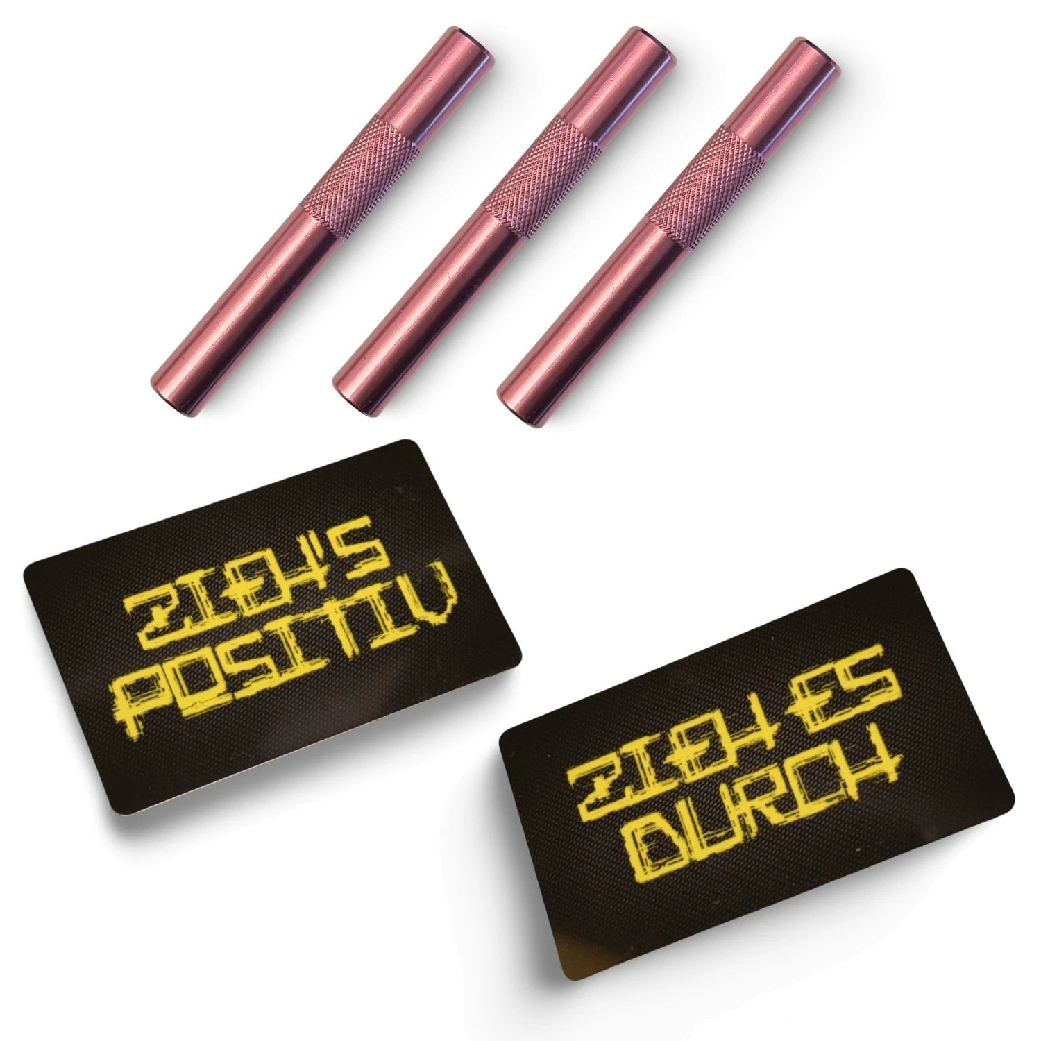 Röhrchen Set – 3x Alu Ziehröhrchen (70mm) & 2 Hack-Karten -  from DieBallerei