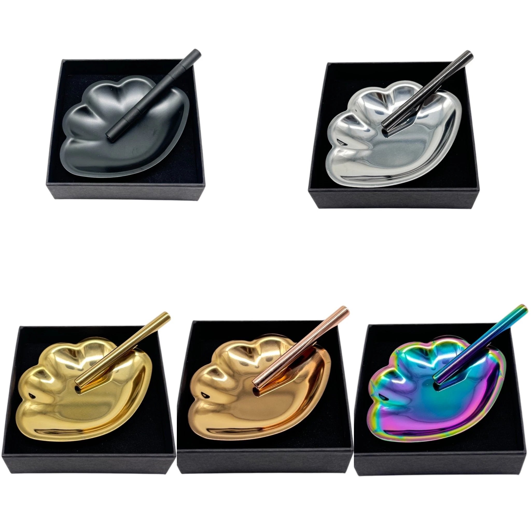 Muschel Metall Brettchen – Edle Ziehunterlage inkl. Röhrchen in Schwarzer Geschenkbox -  from DieBallerei