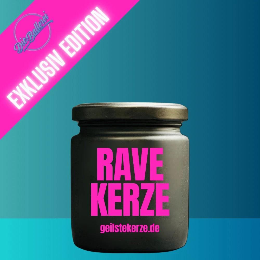 Geilste Kerze – Duftkerze „RAVE Kerze“ Pinke Schrift -  from DieBallerei