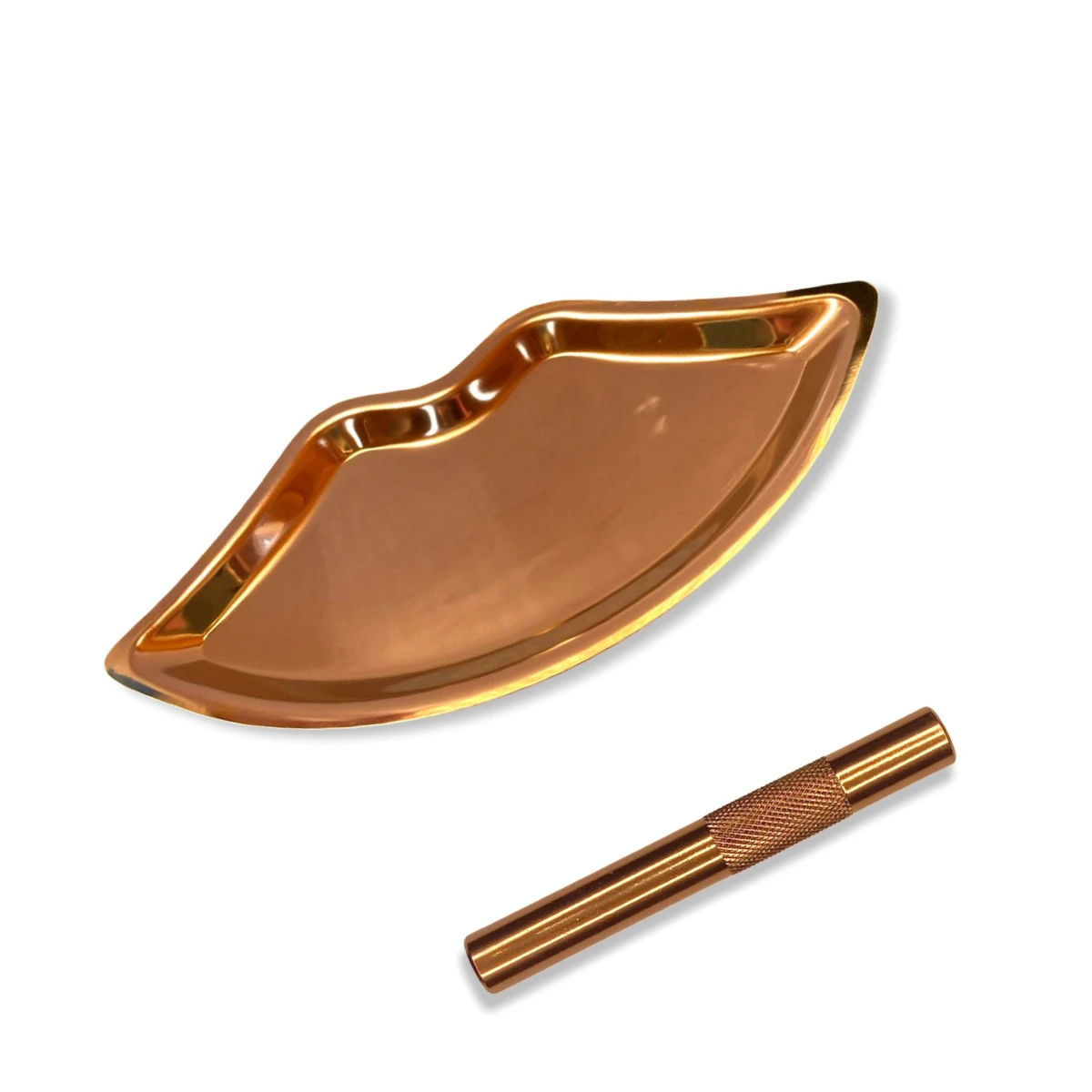 Set „Bronze Smile“ – Metall Zieh-Unterlage in Lippenform + Röhrchen -  from DieBallerei