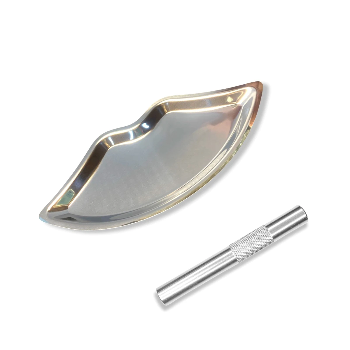 Set „Silber Smile“ – Metall Zieh-Unterlage in Lippenform + Röhrchen -  from DieBallerei