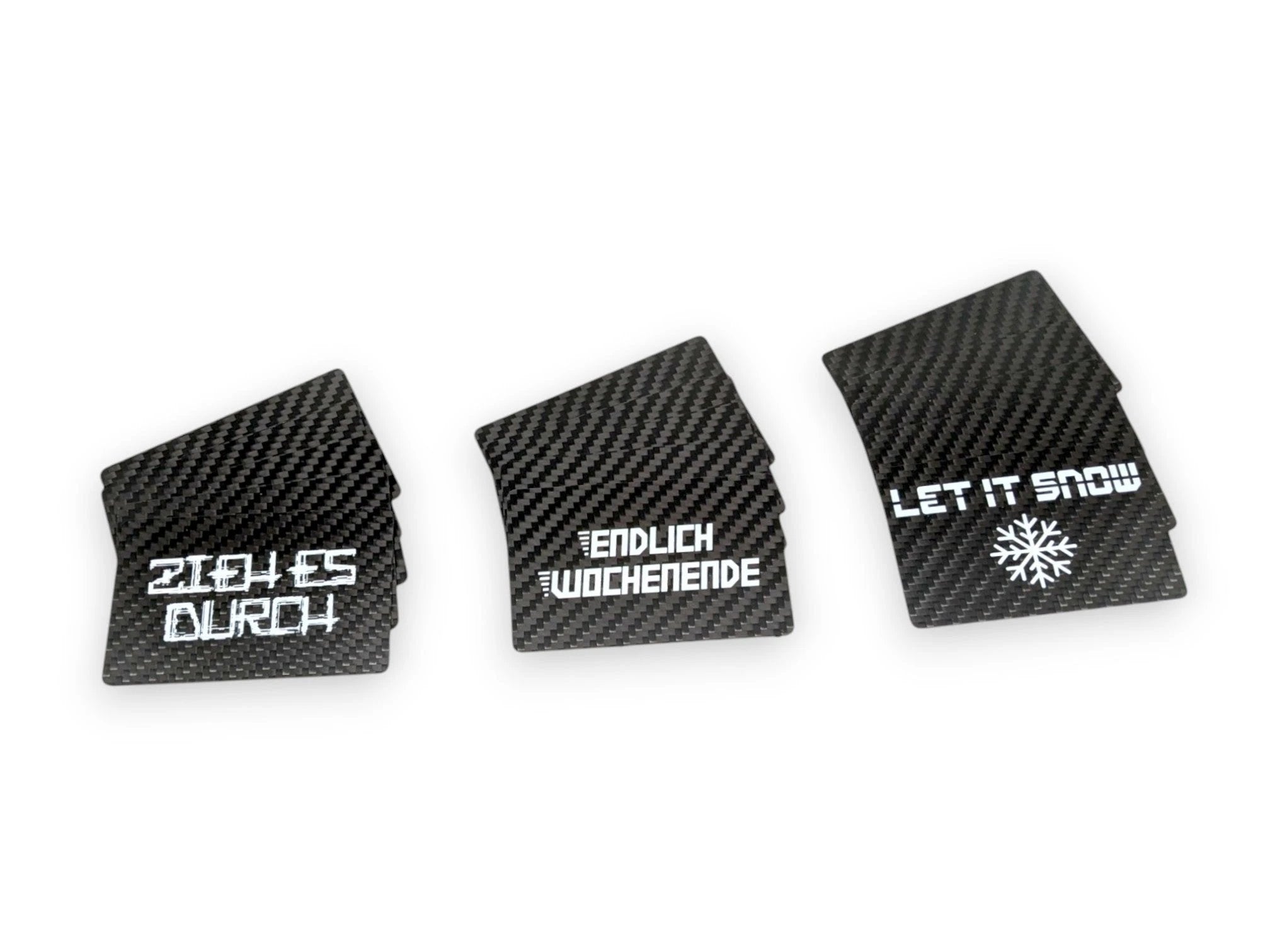 3-er Set Hack Karte aus Carbon – 3 stylische Designs! -  from DieBallerei