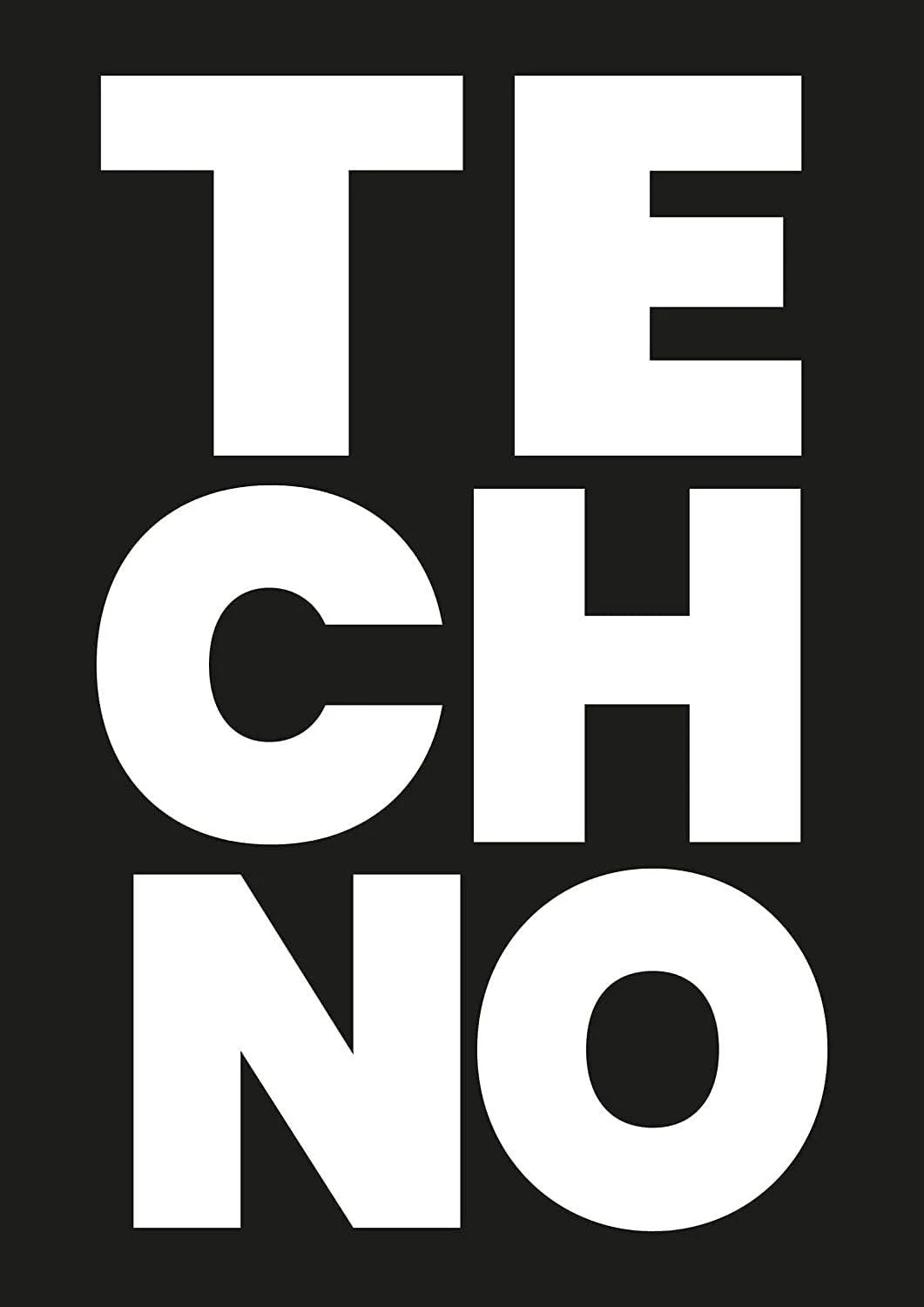 Poster „Techno“ – Black & White Edition (DIN A3 mit Rahmen) -  from DieBallerei