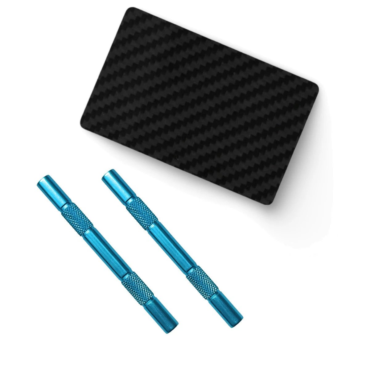 Zieh-Röhrchen aus Aluminium in Türkis & Carbon Hack-Karte – Stylisch & Hochwertig -  from DieBallerei