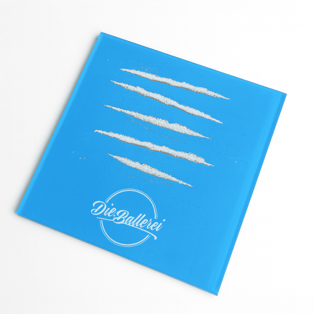 Acrylglas Platte mit „Lines“ Motiv – Hellblau (12 x 12 cm, 3 mm Stärke)