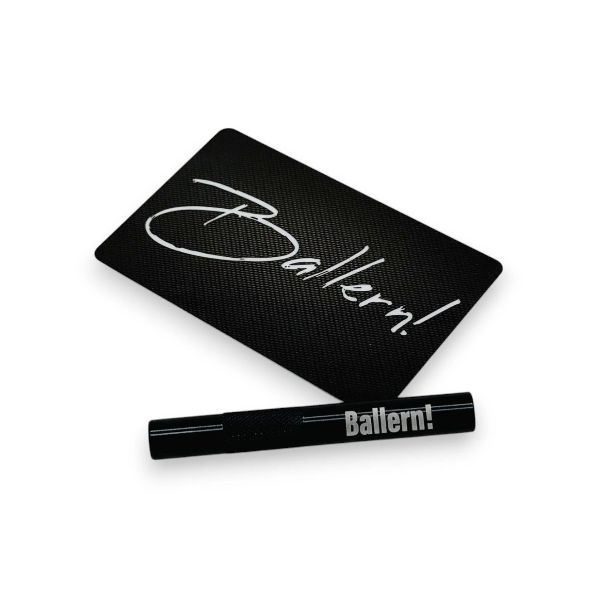 Röhrchen-Set „Ballern!“ – Alu-Röhrchen mit Gravur & Hack-Karte -  from DieBallerei