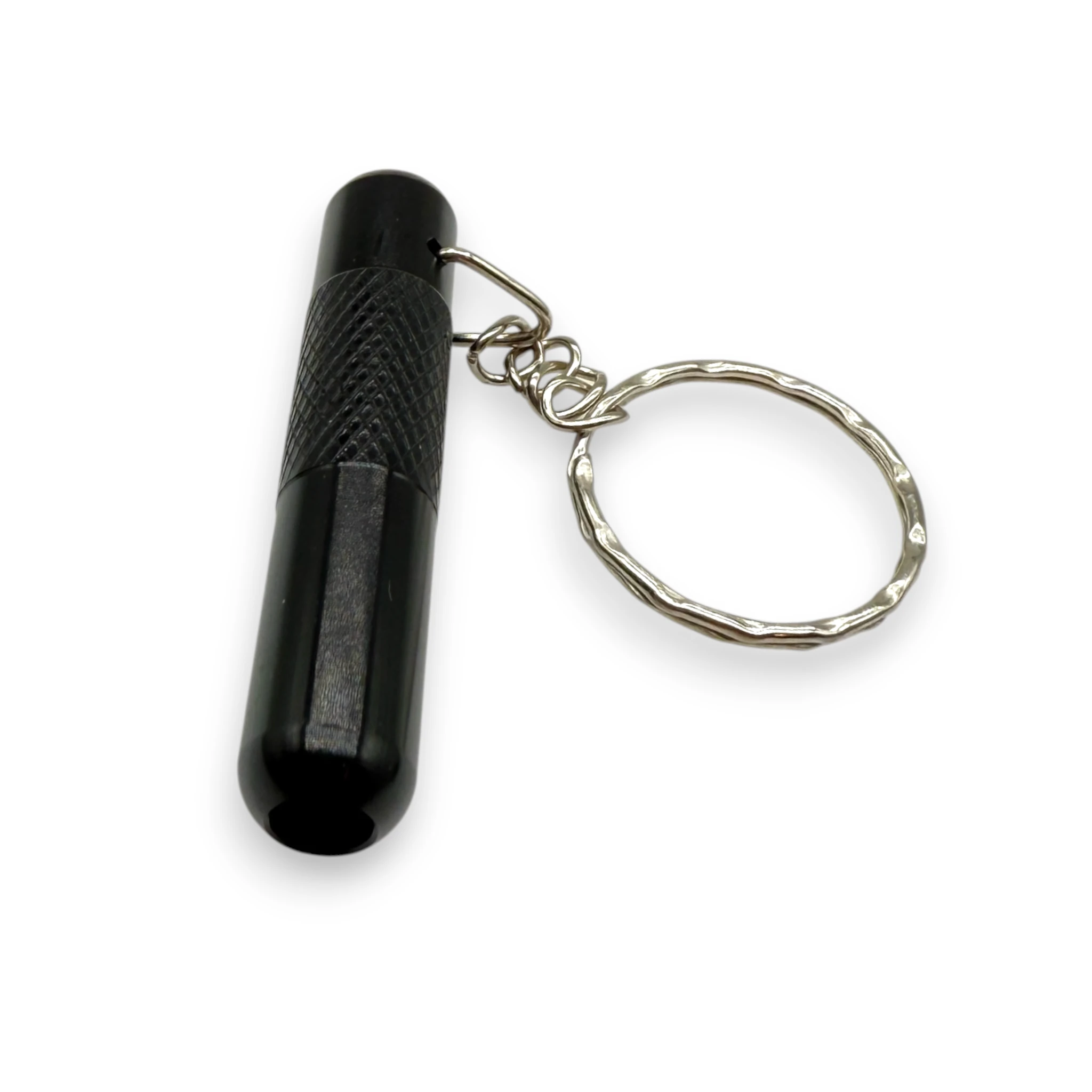 Aluminium-Ziehröhrchen mit Schlüsselanhänger (50mm, Schwarz) – Kompakt & Praktisch -  from DieBallerei