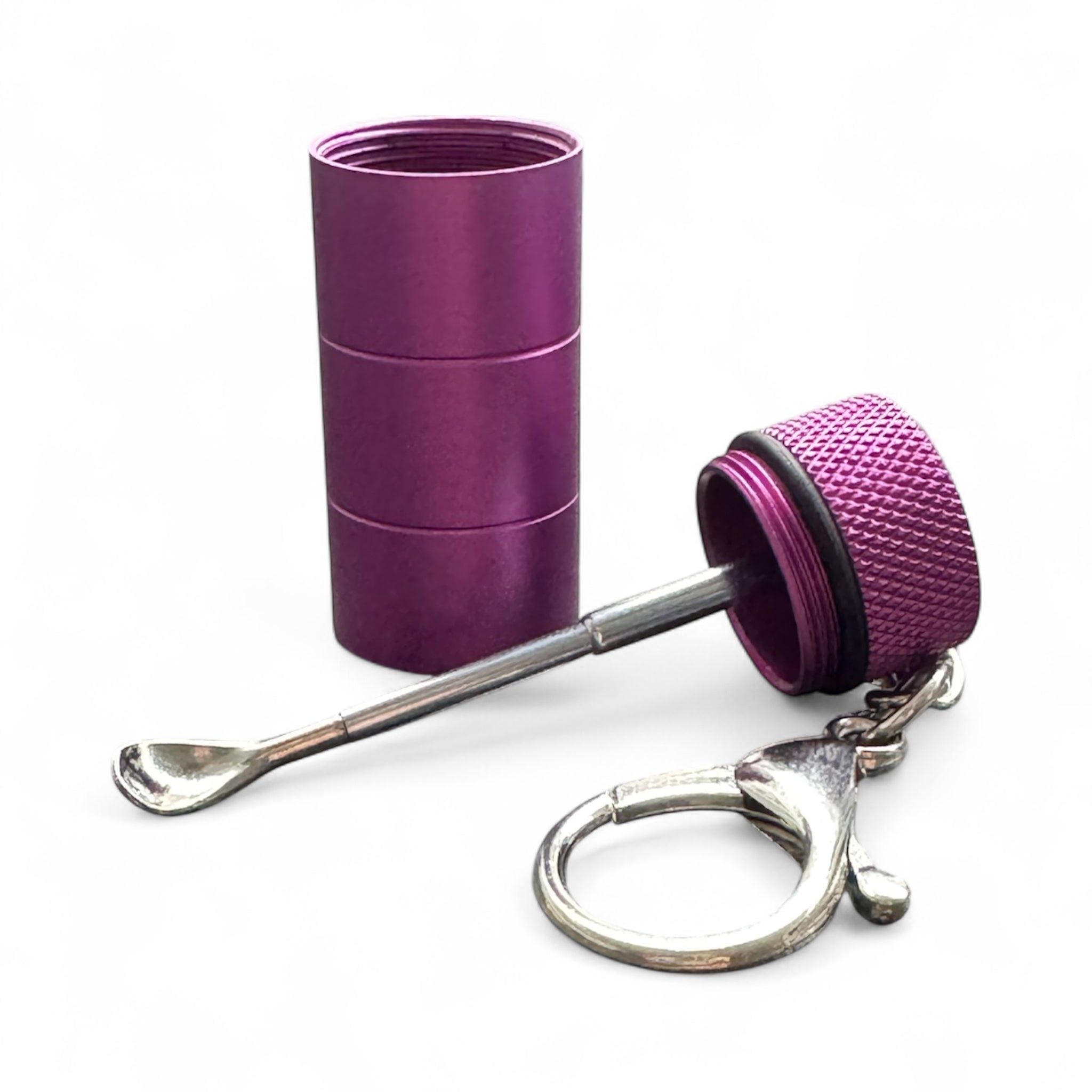 💜 Aluminium Teleskop-Löffel im Schlüsselanhänger-Format - Lila