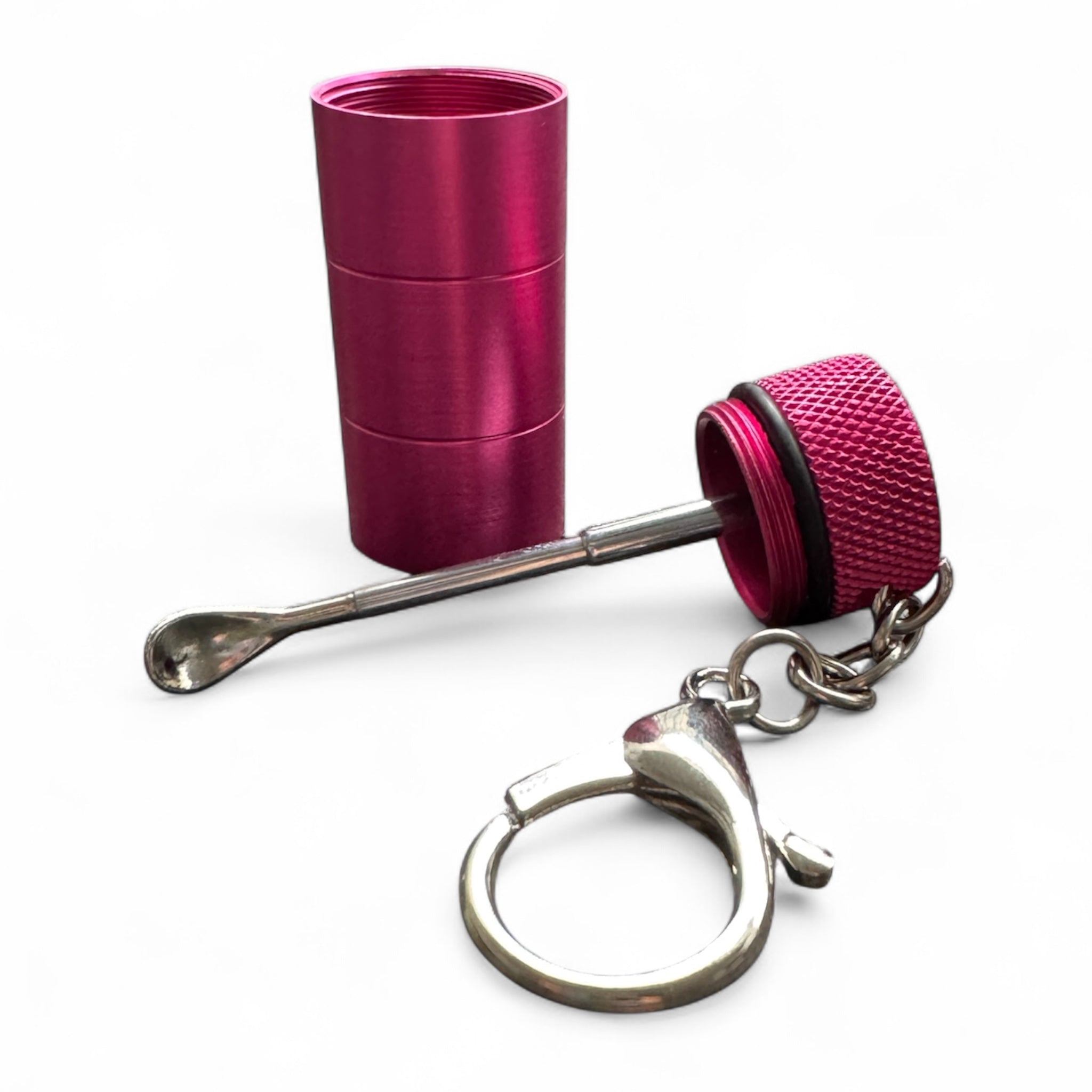 💗 Aluminium Teleskop-Löffel im Schlüsselanhänger-Format - Pink