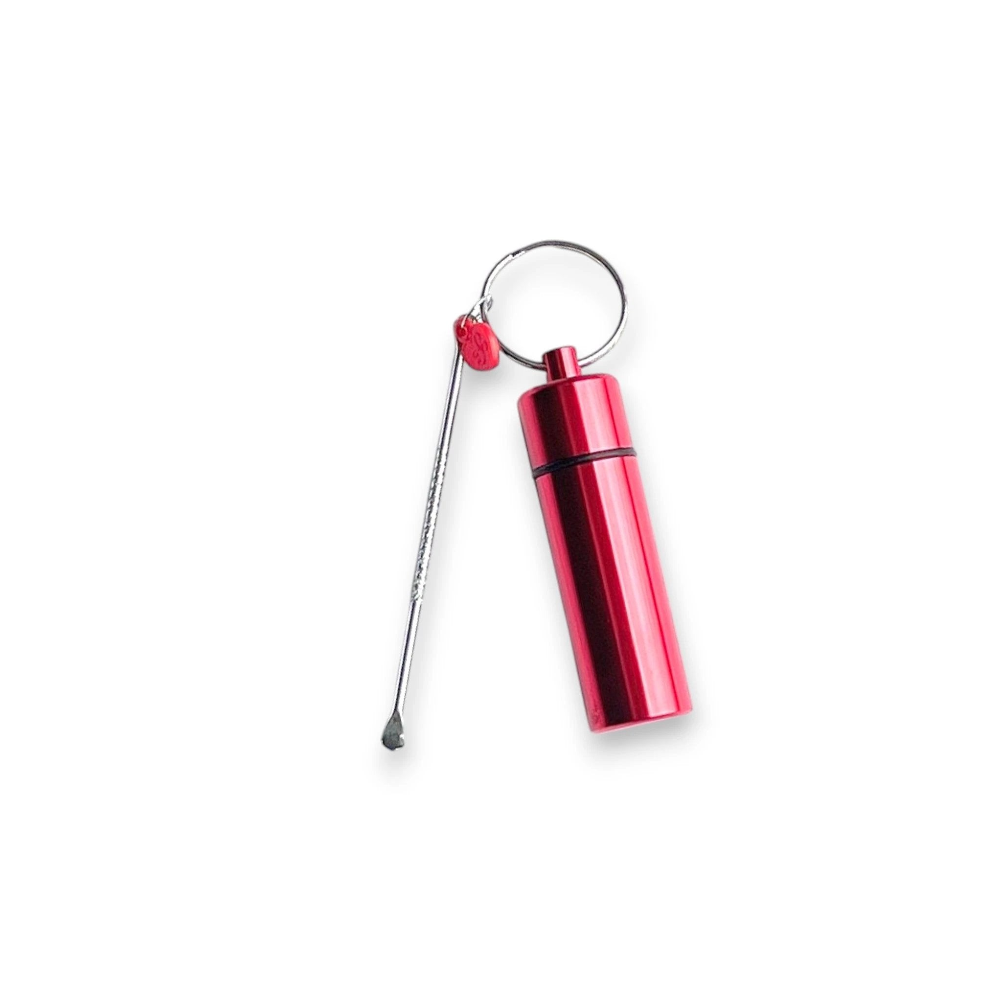 Verschließbare Aluminium-Pillenbox mit Löffel – Kompakt & Praktisch - Rot -  from DieBallerei