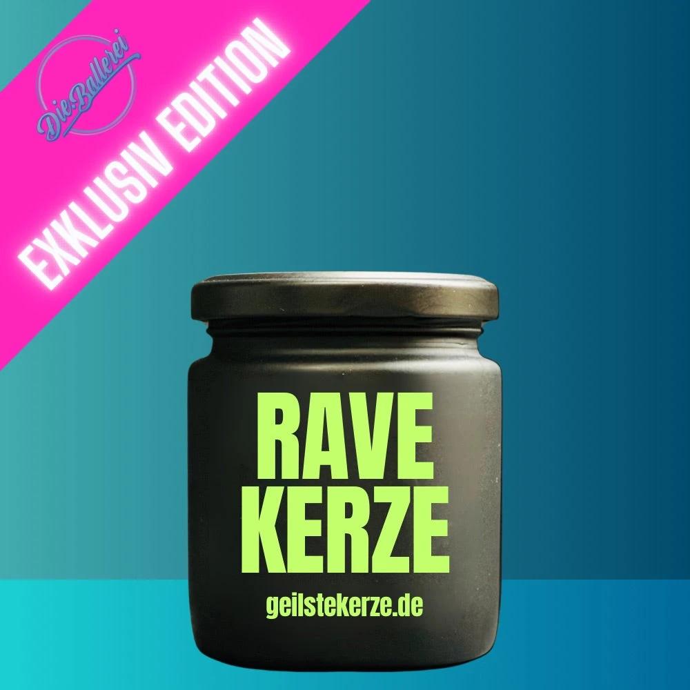 Geilste Kerze – Duftkerze „RAVE Kerze“ Grüne Schrift -  from DieBallerei