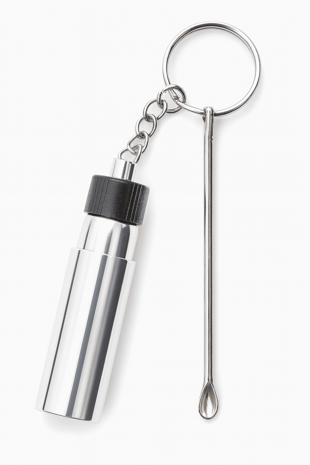 Baller-Fläschchen mit Teleskoplöffel + Aufbewahrungsbox mit Anhänger und Löffel