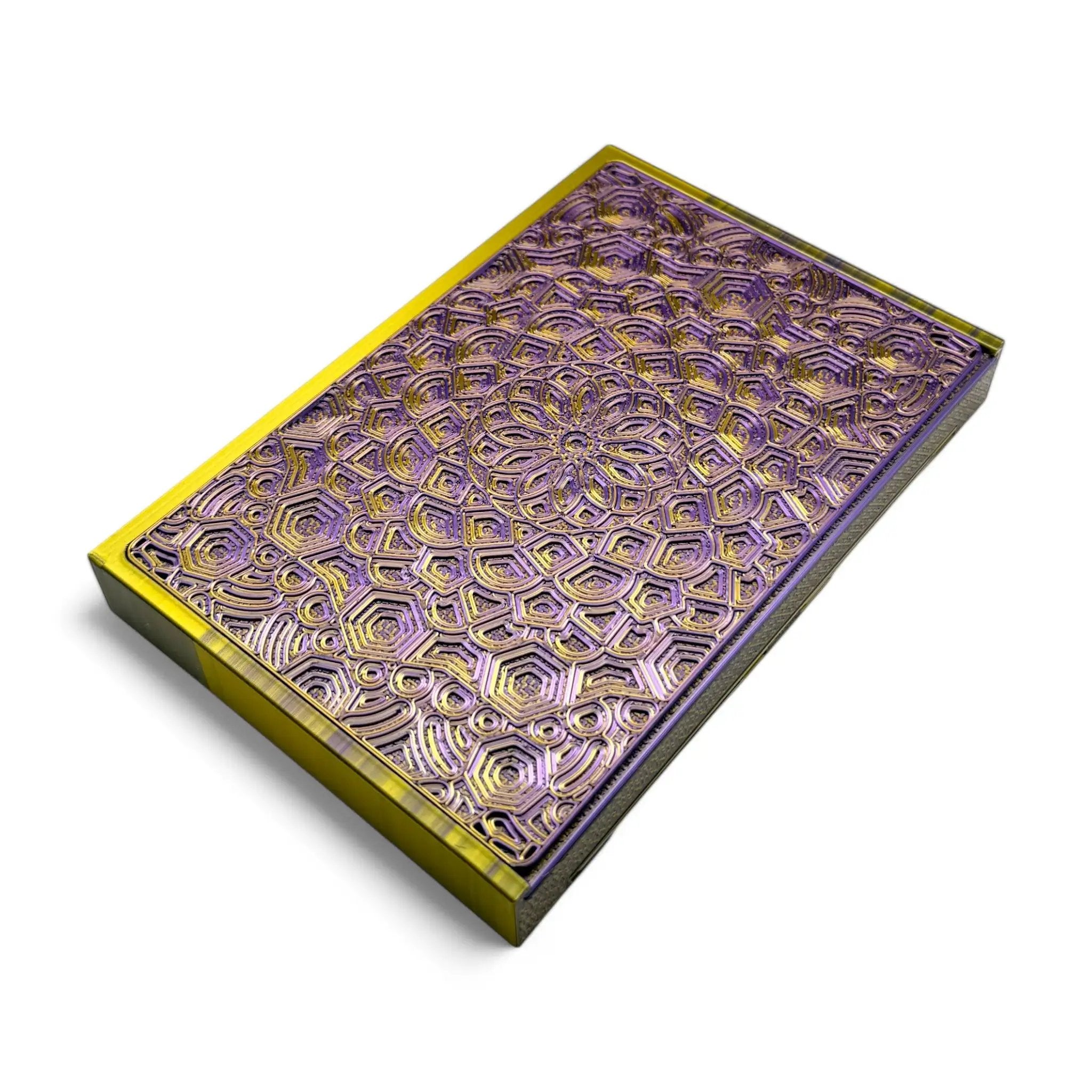 Baller-Box XL Everlasting Fractals inkl. integriertem Spiegel, 2x Röhrchen und Hack-Karten Gold / Lila -  from DieBallerei