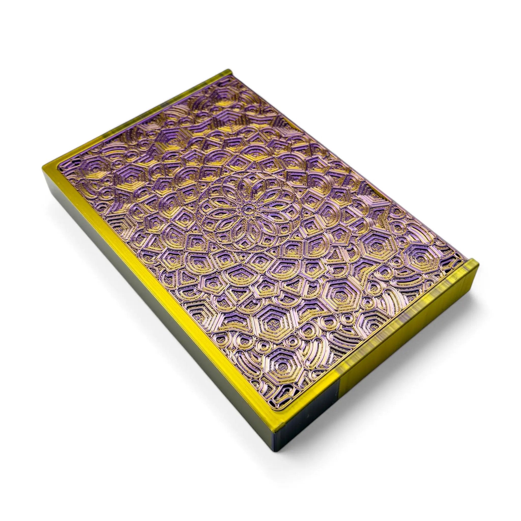 Baller-Box XL Everlasting Fractals inkl. integriertem Spiegel, 2x Röhrchen und Hack-Karten Gold / Lila -  from DieBallerei