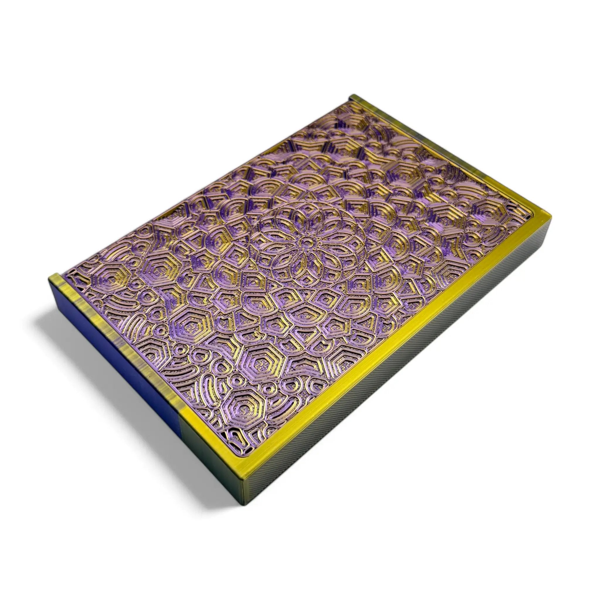 Baller-Box XL Everlasting Fractals inkl. integriertem Spiegel, 2x Röhrchen und Hack-Karten Gold / Lila -  from DieBallerei