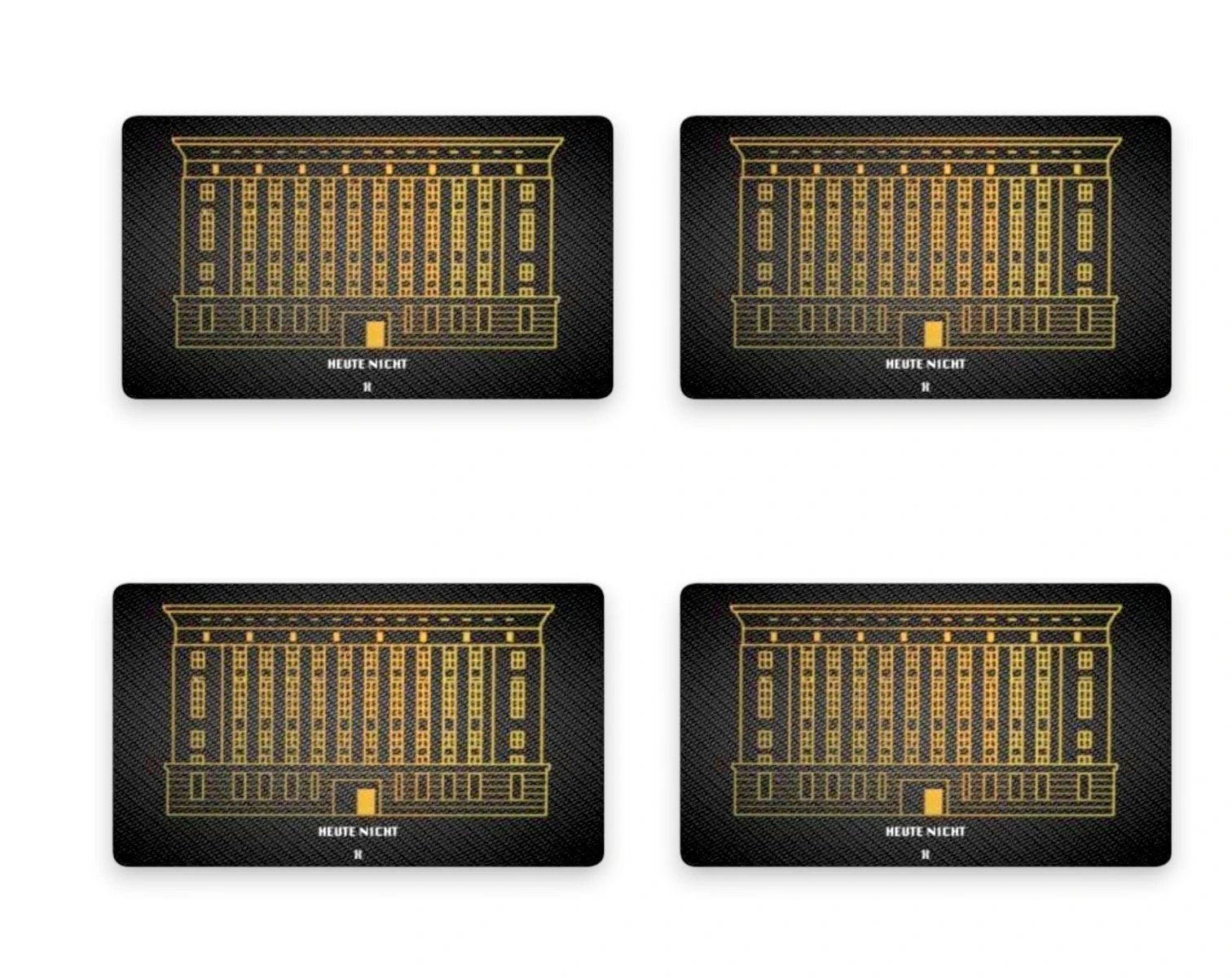 "Berghain - heute nicht" 4er-Pack Karte im Carbon-Look – Stylisch & Langlebig -  from DieBallerei