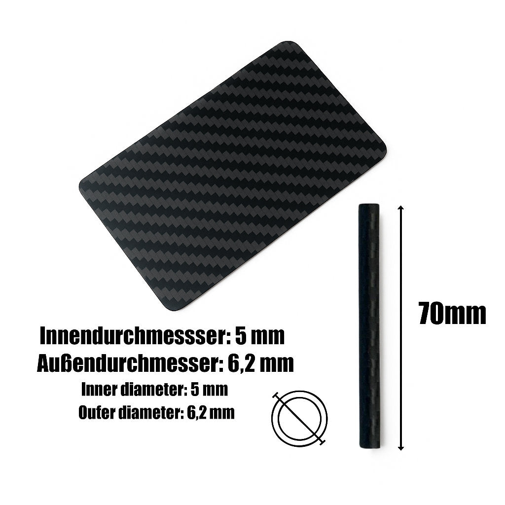 Carbon Röhrchen 70mm Set inkl. Hack Karte – Stabil, Elegant & Hochwertig