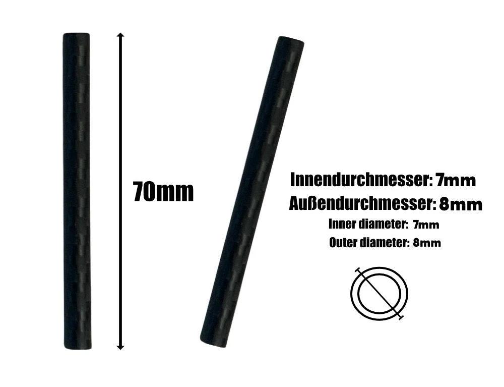 3er-Set Carbonröhrchen 70mm Länge, 8mm Außendurchmesser – Hochwertige Kohlefaser-Röhrchen -  from DieBallerei