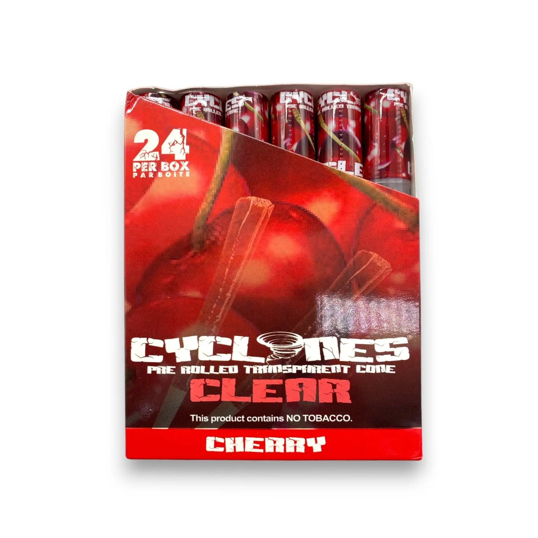 2x Cyclones CLEAR – Durchsichtige Zellulose Cones mit Kirsch-Geschmack + Tip - Joint from DieBallerei