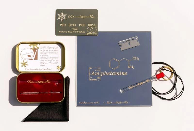 Das SchneeRöhrchen Set – Golden Line Limited Edition ✨ BB-Style Amphetamine mit Molekül -  from DieBallerei