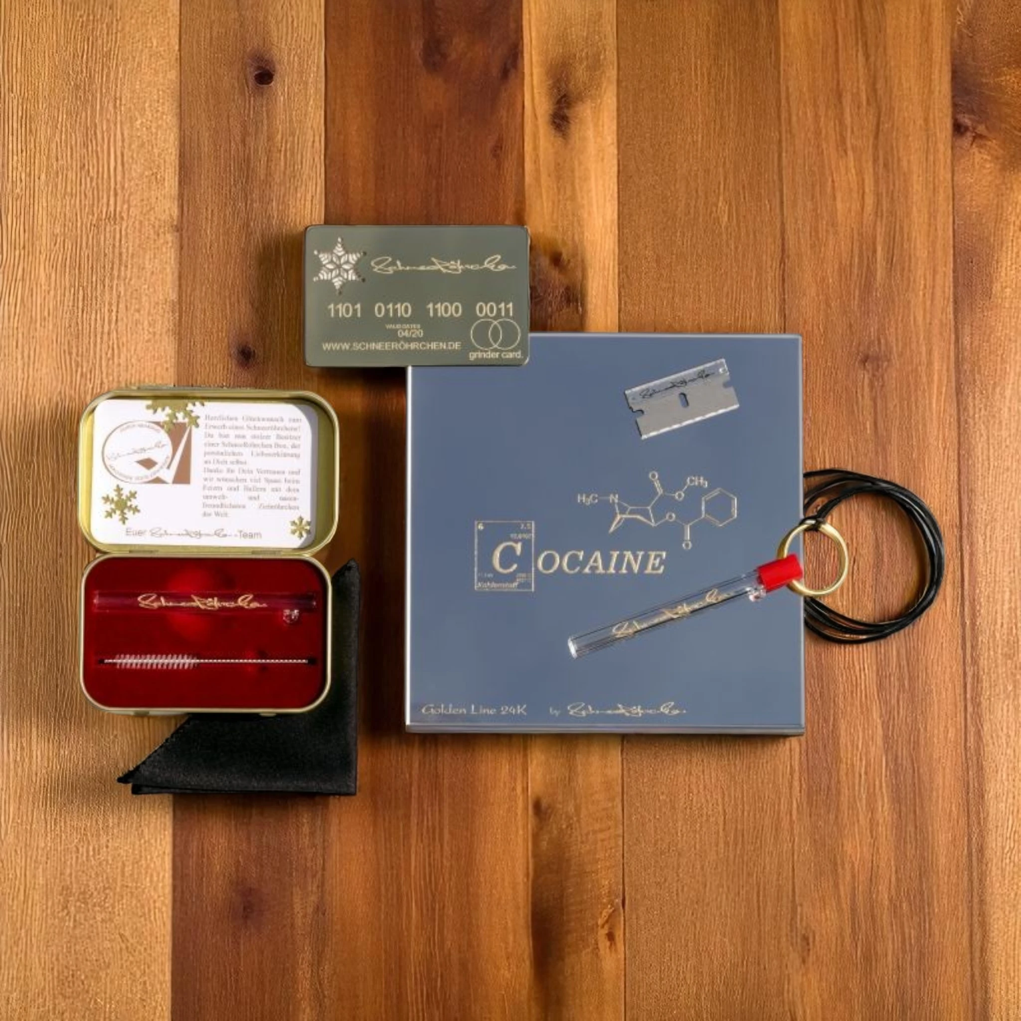 Das SchneeRöhrchen Set – Golden Line Limited Edition ✨ BB-Style Cocaine mit Molekül -  from DieBallerei