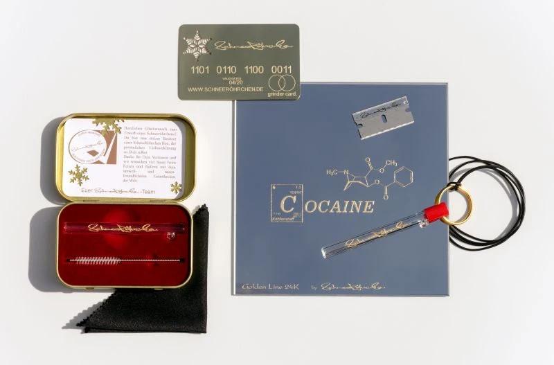 Das SchneeRöhrchen Set – Golden Line Limited Edition ✨ BB-Style Cocaine mit Molekül -  from DieBallerei