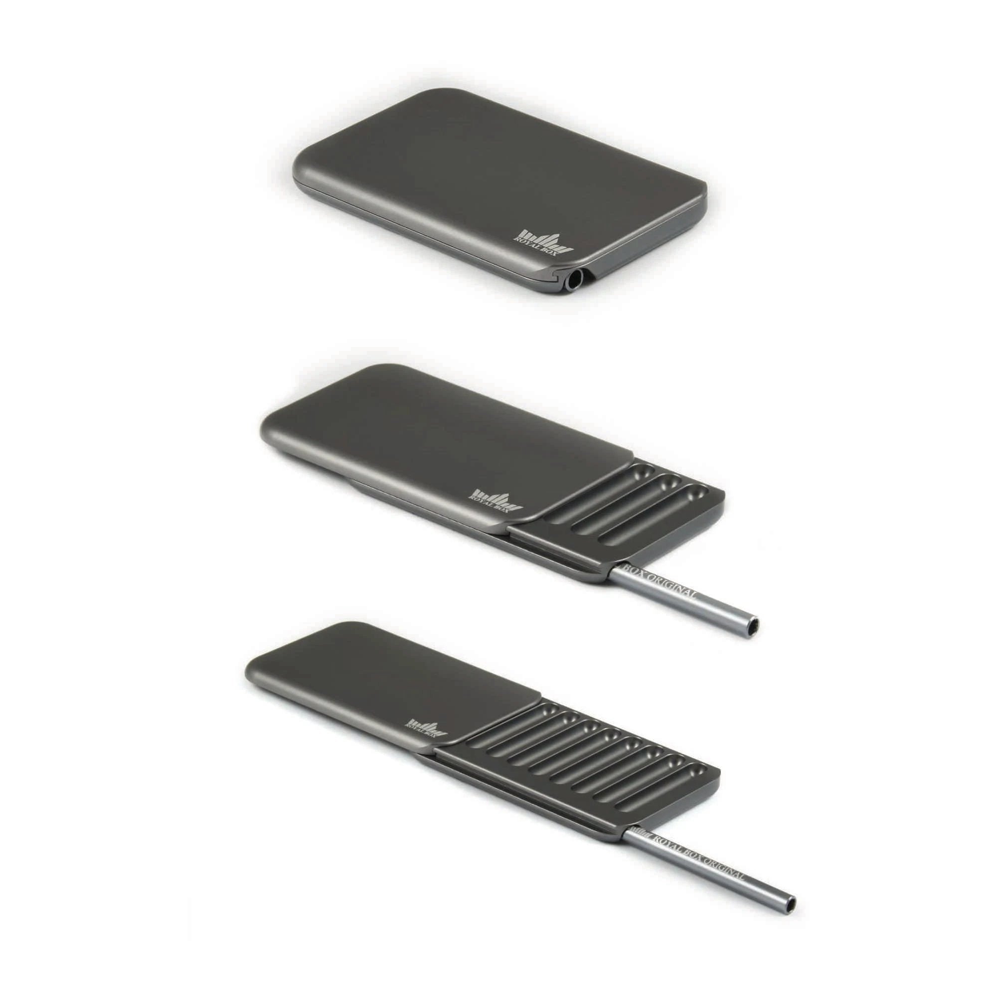 Die B52 Royal Box  Dark Titanium – Stilvolle Aufbewahrung in Perfektion inkl. integriertem Röhrchen -  from DieBallerei