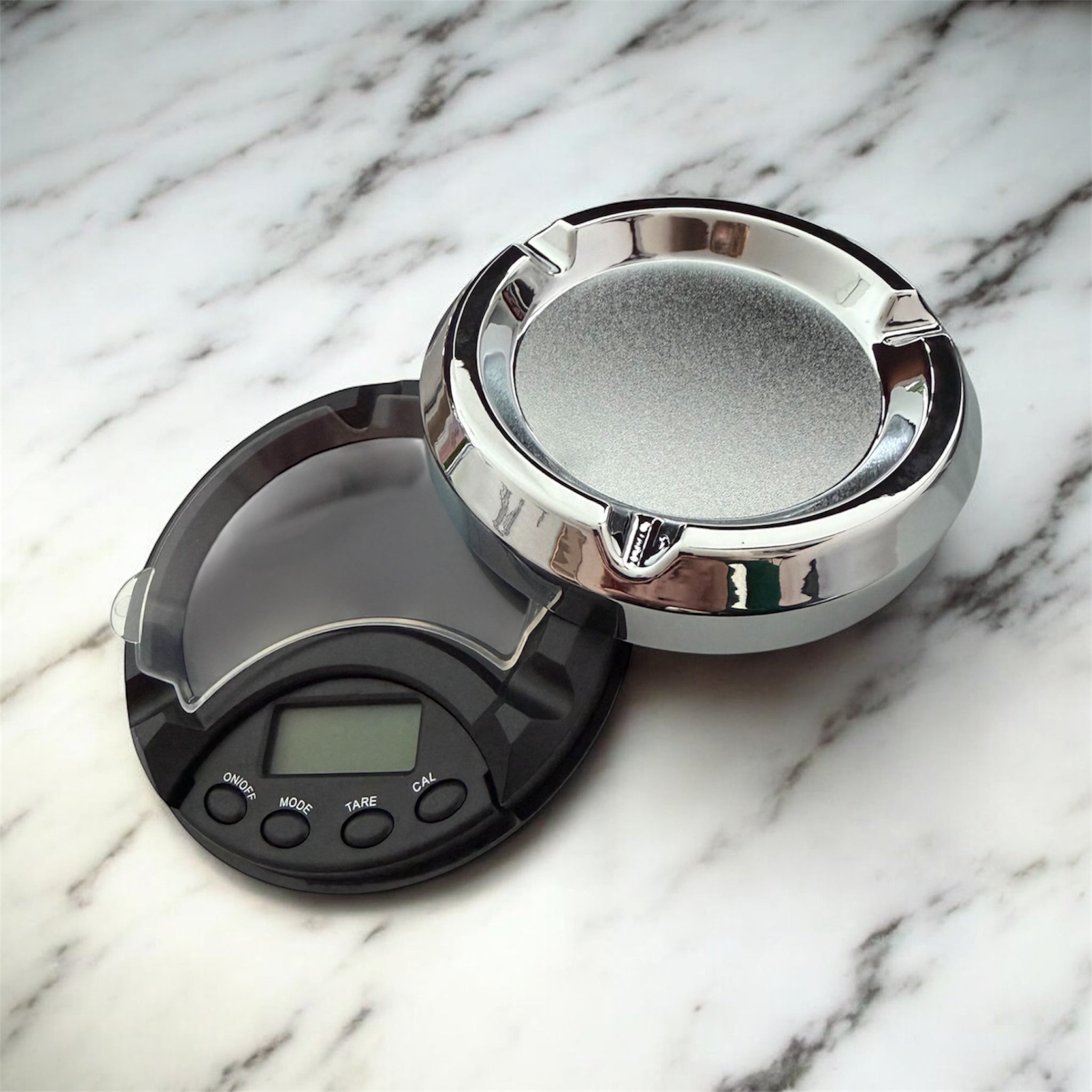 Digitale Feinwaage im Aschenbecher-Design – 0,01–100 g | Diskret & präzise