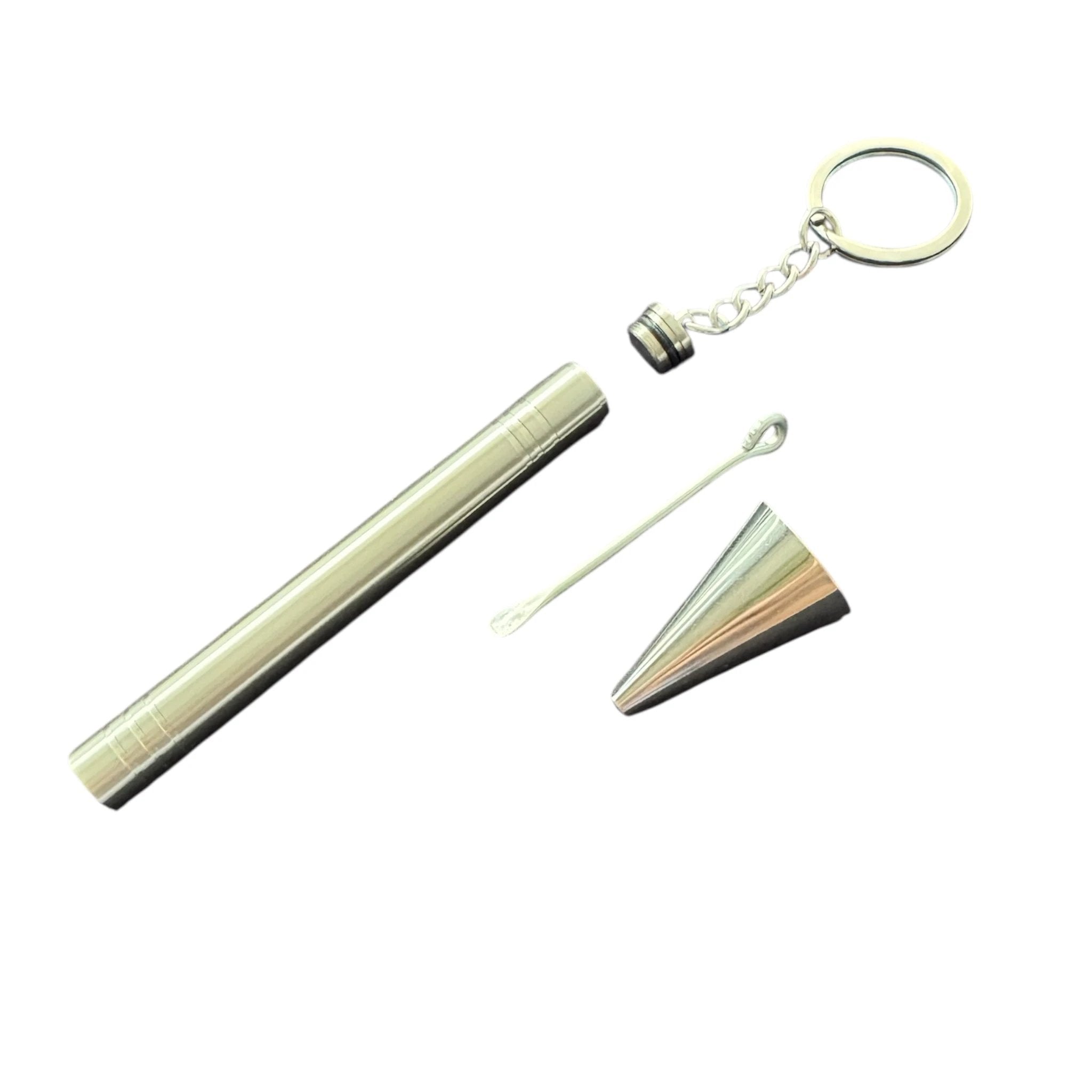 Edelstahl-Schlüsselanhänger Versteck-Set – Silber Slim Edition - Anhänger from DieBallerei