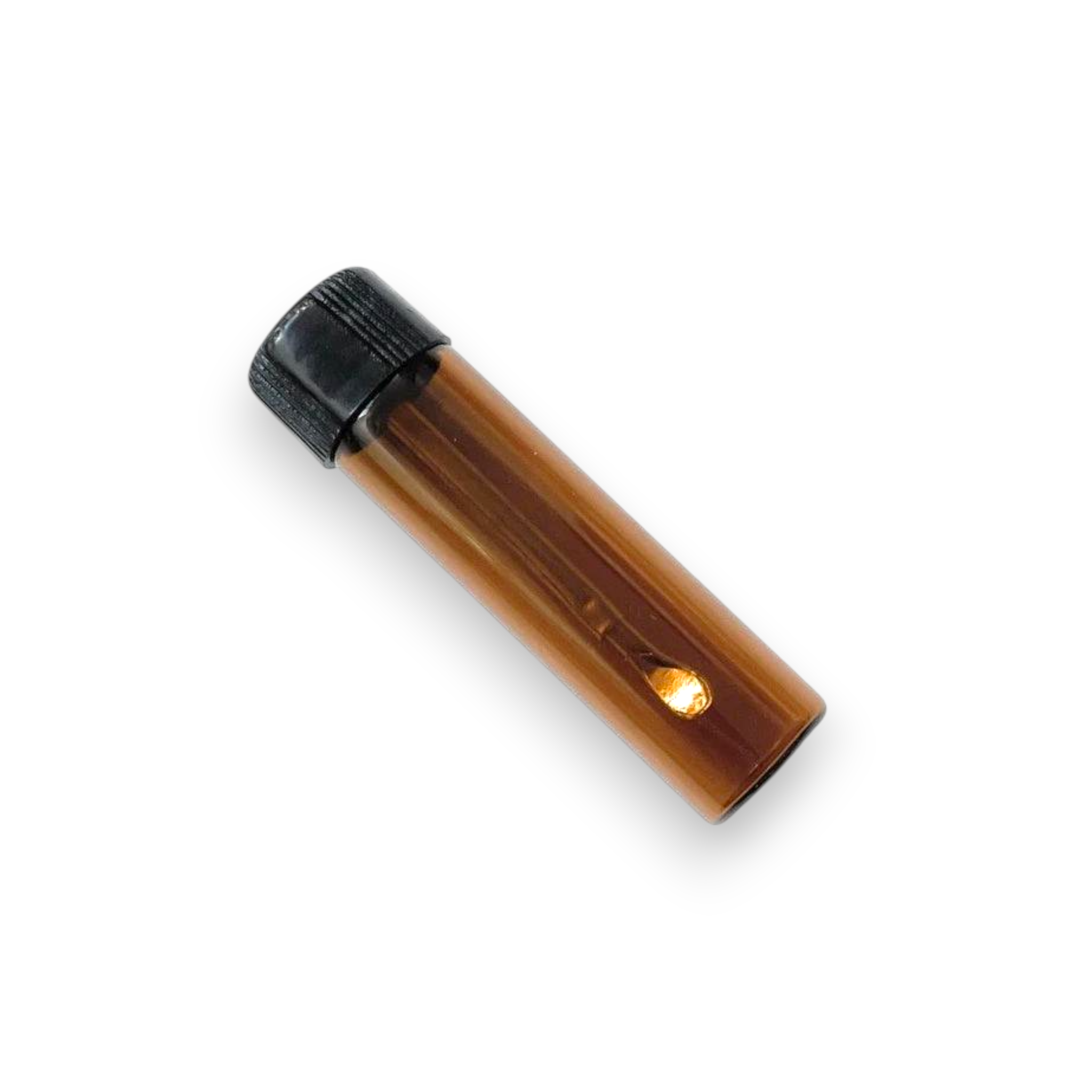 Elegantes Schwarz/Braunes Baller-Fläschchen – Kompakter Glasspender mit Teleskoplöffel