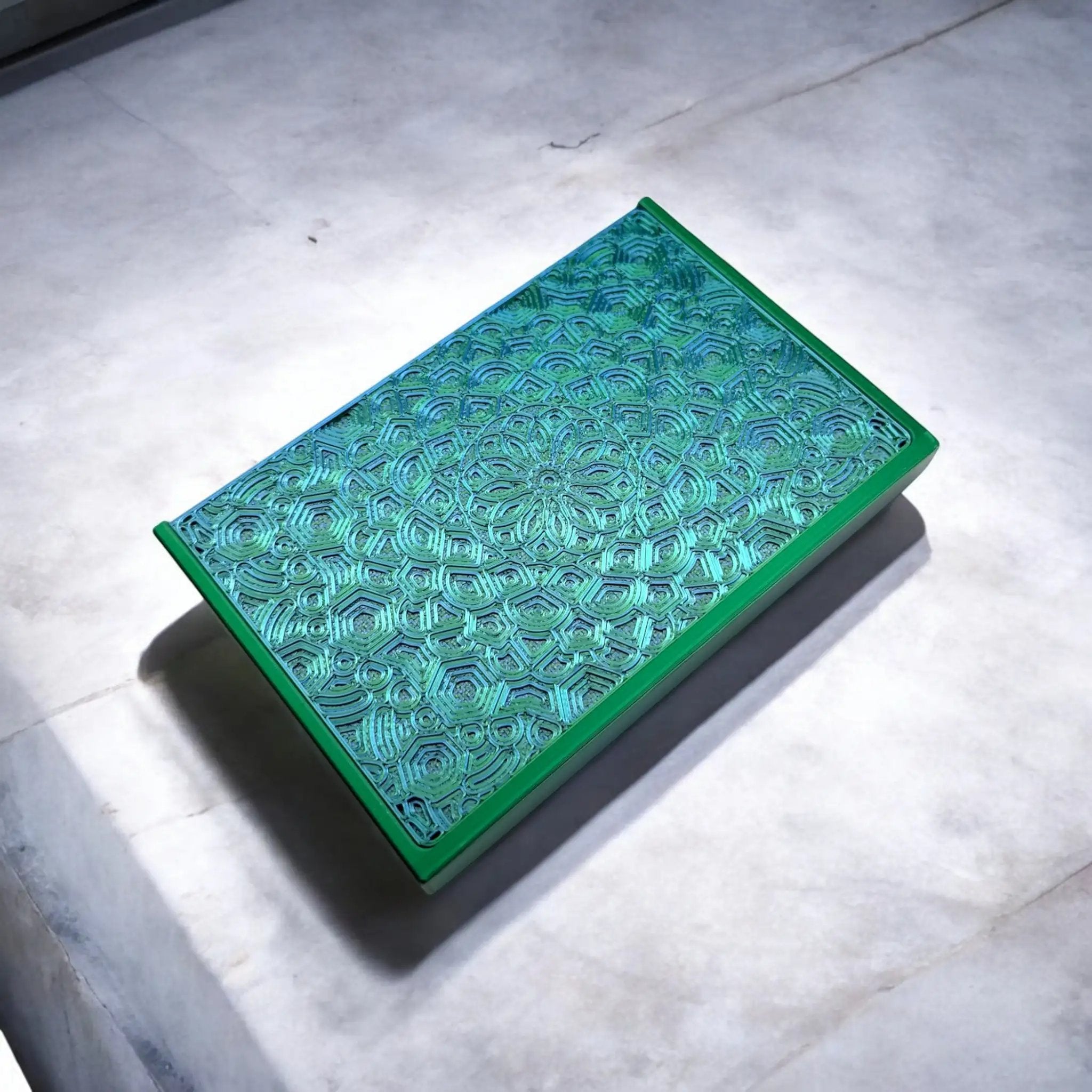 Baller-Box XL Everlasting Fractals inkl. integriertem Spiegel, 2x Röhrchen und Hack-Karten Blau / Grün -  from DieBallerei