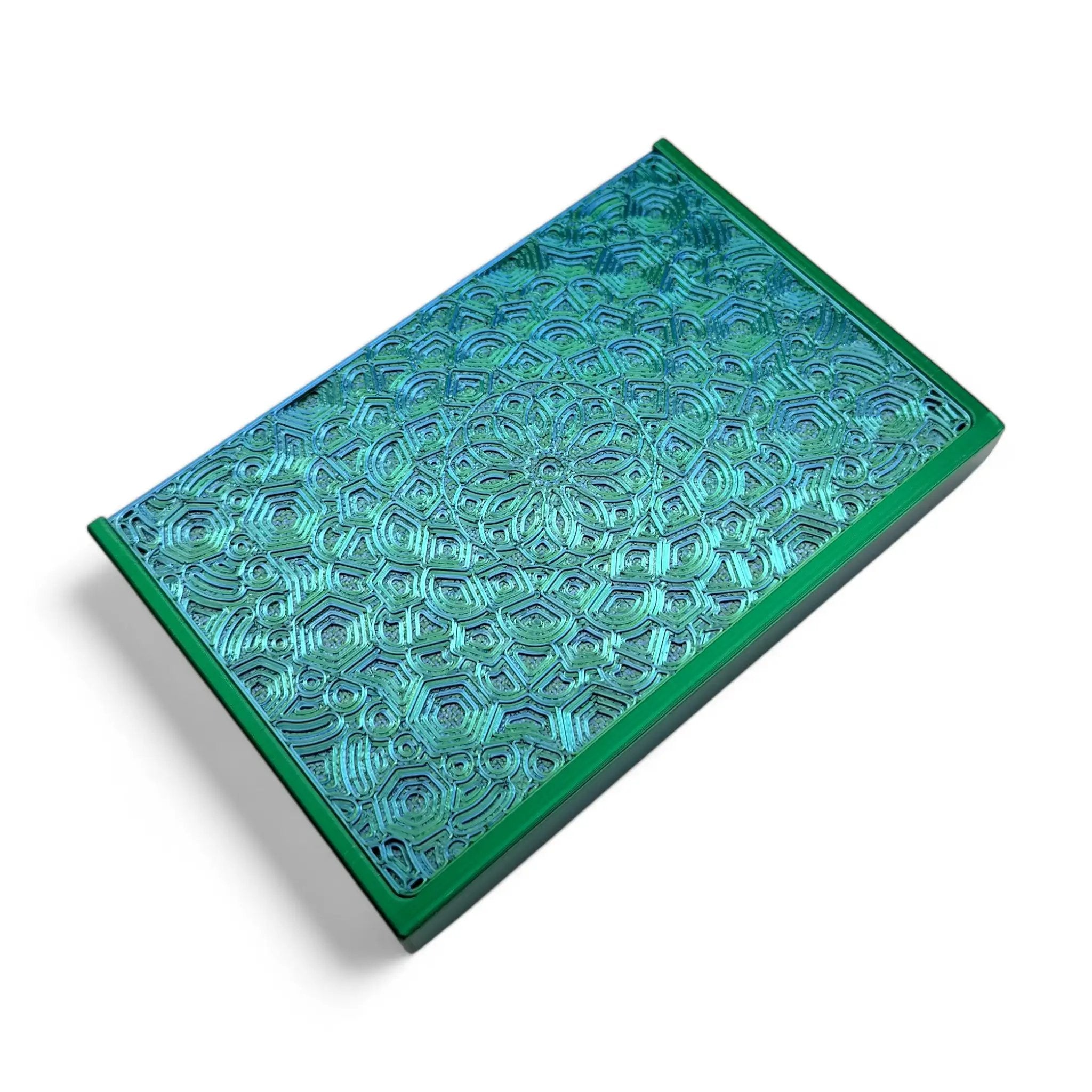 Baller-Box XL Everlasting Fractals inkl. integriertem Spiegel, 2x Röhrchen und Hack-Karten Blau / Grün -  from DieBallerei