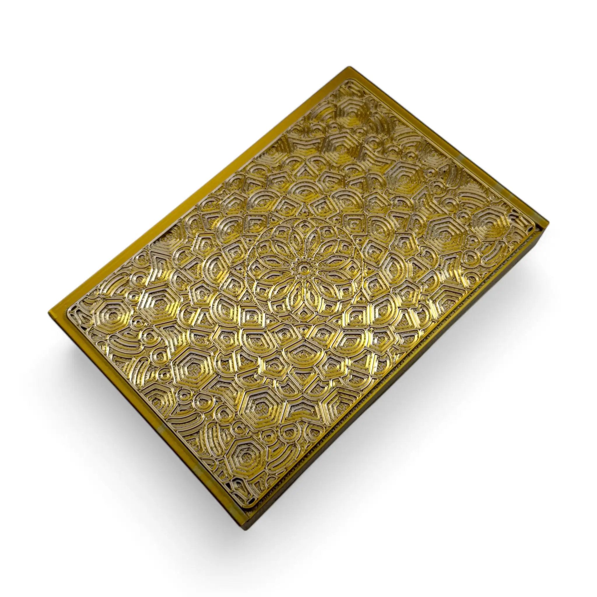 Baller-Box XL Everlasting Fractals inkl. integriertem Spiegel, 2x Röhrchen und Hack-Karten Gold / Silber -  from DieBallerei