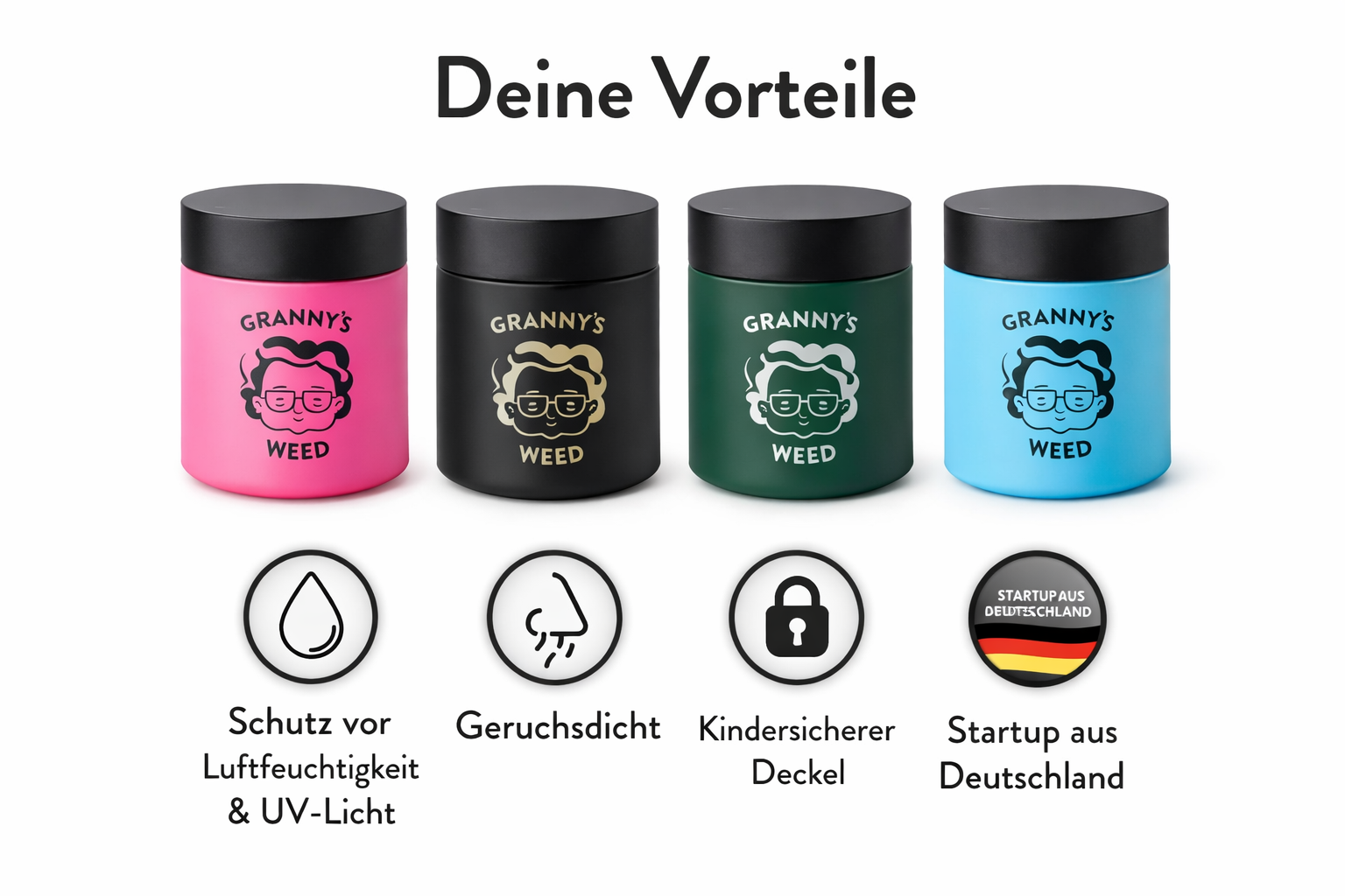 Granny’s® Premium Stash Jar – Kräuterglas - Geruchsdicht & Sicher