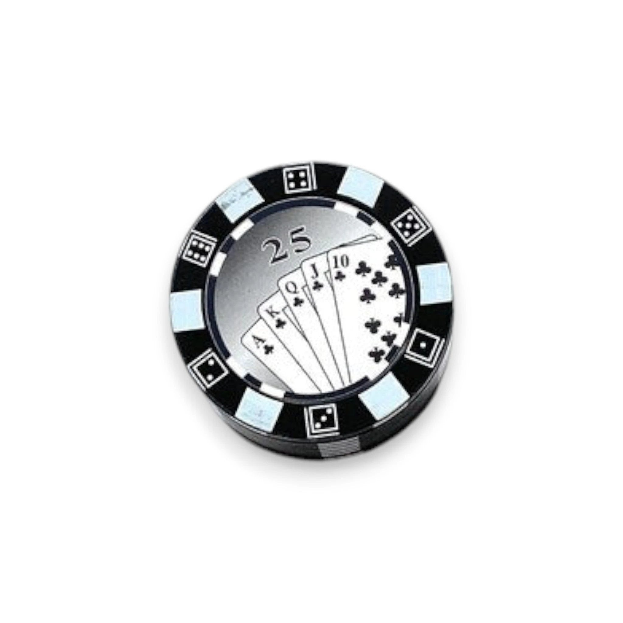 Grinder "Poker Chip" Schwarz 45mm – Stilvoll, Kompakt & Funktional -  from DieBallerei