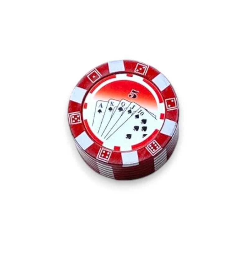 Grinder "Poker Chip" Rot 45mm – Stilvoll, Kompakt & Funktional -  from DieBallerei