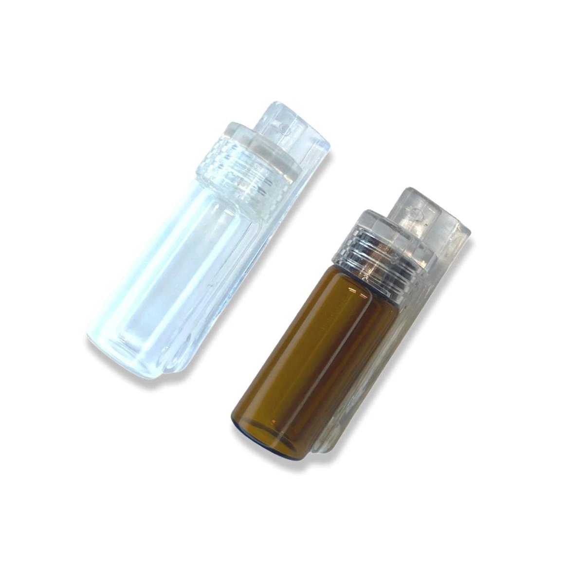 1 Großer Glas-Spender mit klappbarem Löffel & Mini-Trichter – Klar oder Braun mit transparentem Deckel -  from DieBallerei