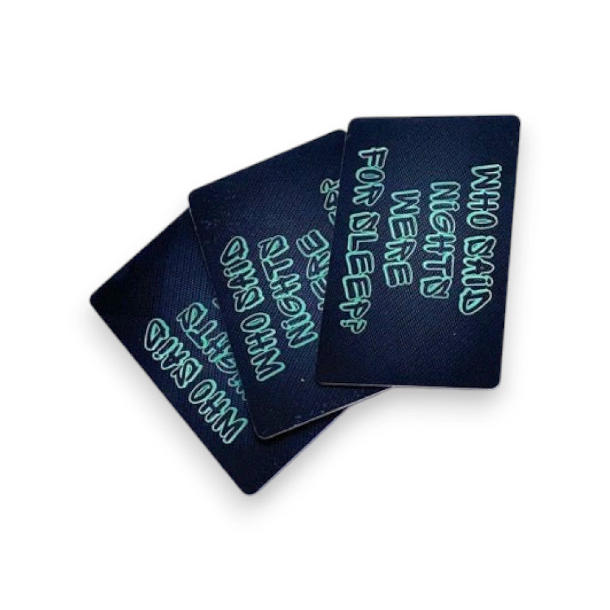 Hack-Karte "Who Said Nights Were for Sleep" – Stylisch, Langlebig & Hygienisch -  from DieBallerei