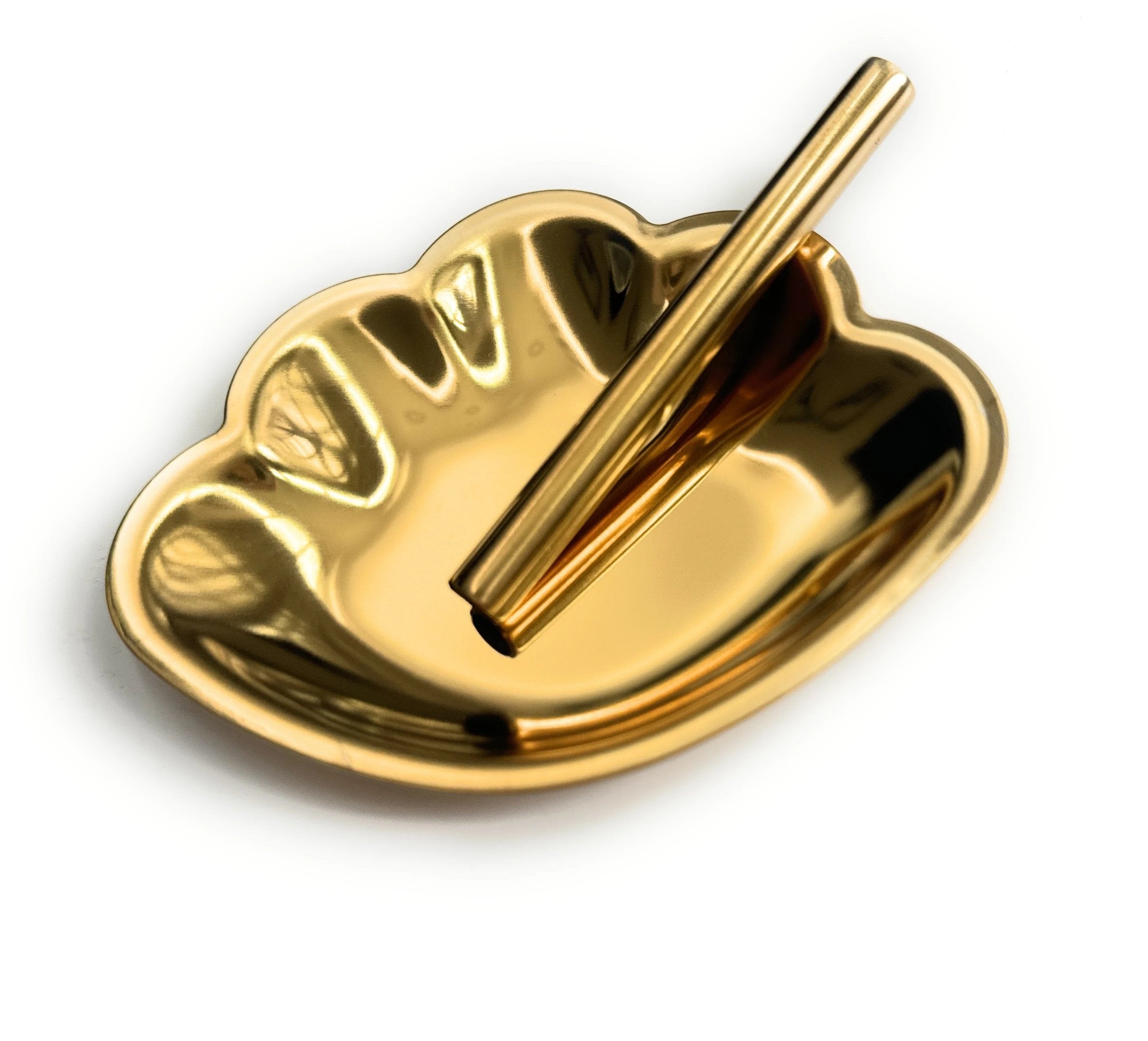 Goldene Muschel-Ziehunterlage aus Metall – Edles Design & Praktische Größe -  from DieBallerei