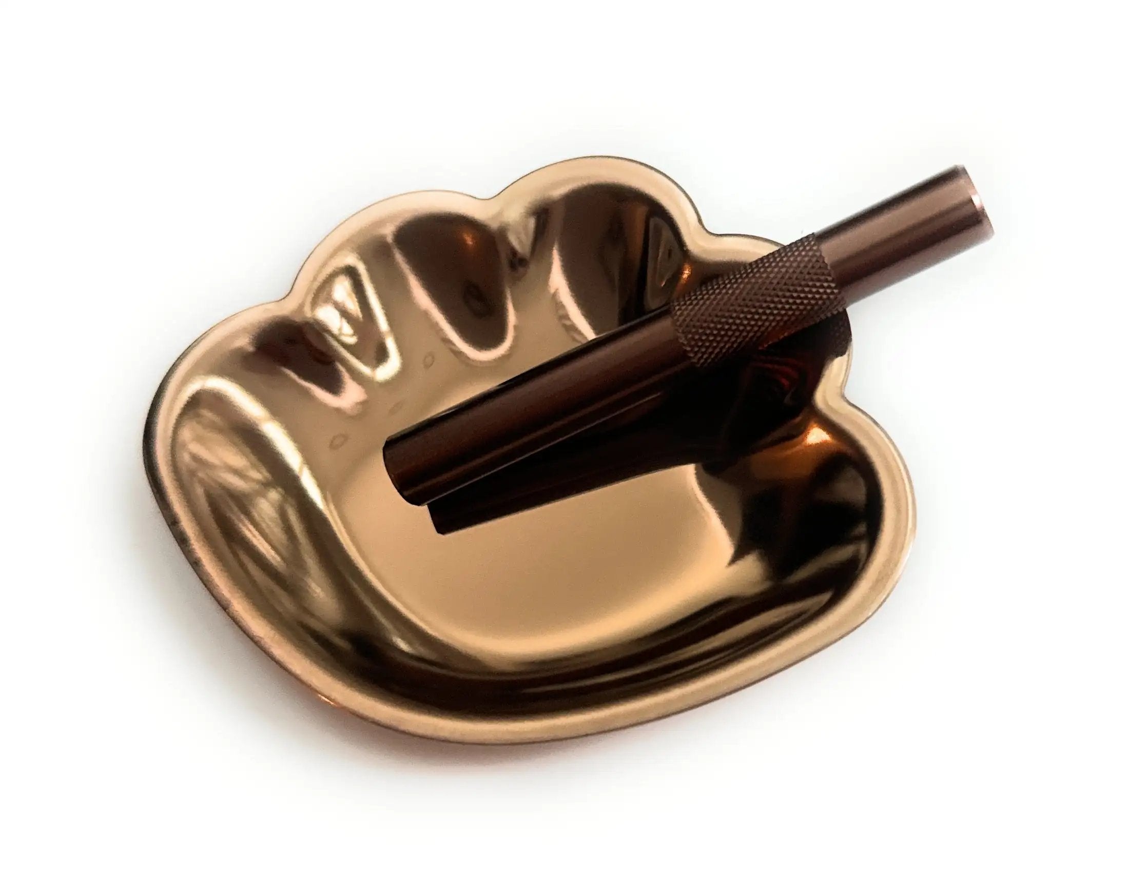 Muschel Metall Brettchen – Edle Ziehunterlage inkl. Röhrchen in Braun/Bronze -  from DieBallerei