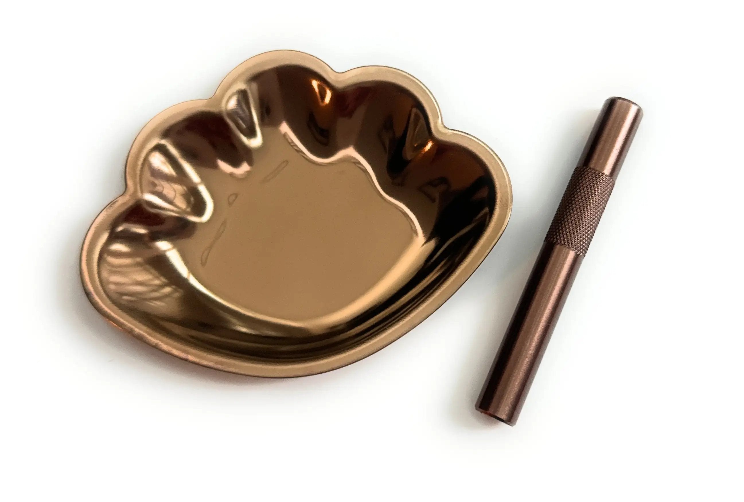 Muschel Metall Brettchen – Edle Ziehunterlage inkl. Röhrchen in Braun/Bronze -  from DieBallerei