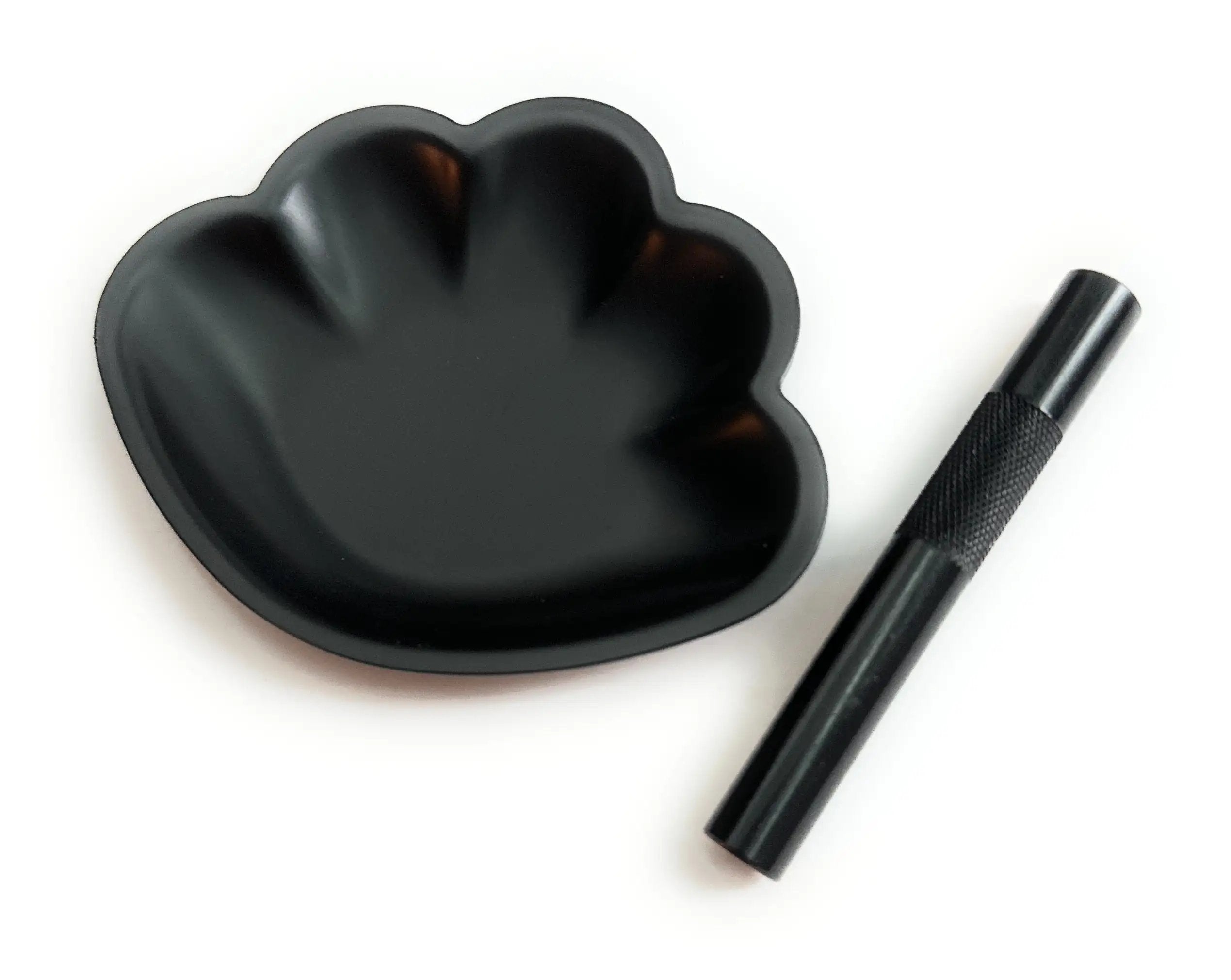 Muschel Metall Brettchen – Edle Ziehunterlage inkl. Röhrchen in Schwarz - from DieBallerei