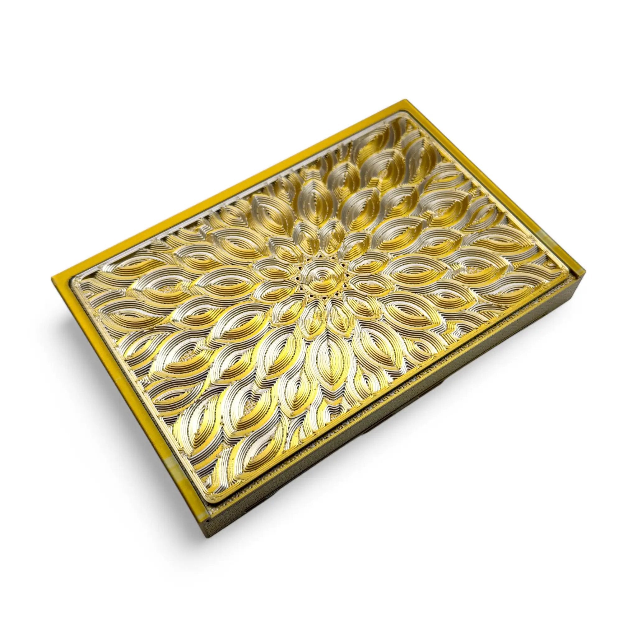 Baller-Box XL Infinity Blossom inkl. integriertem Spiegel, 2x Röhrchen und Hack-Karten Gold / Silber -  from DieBallerei