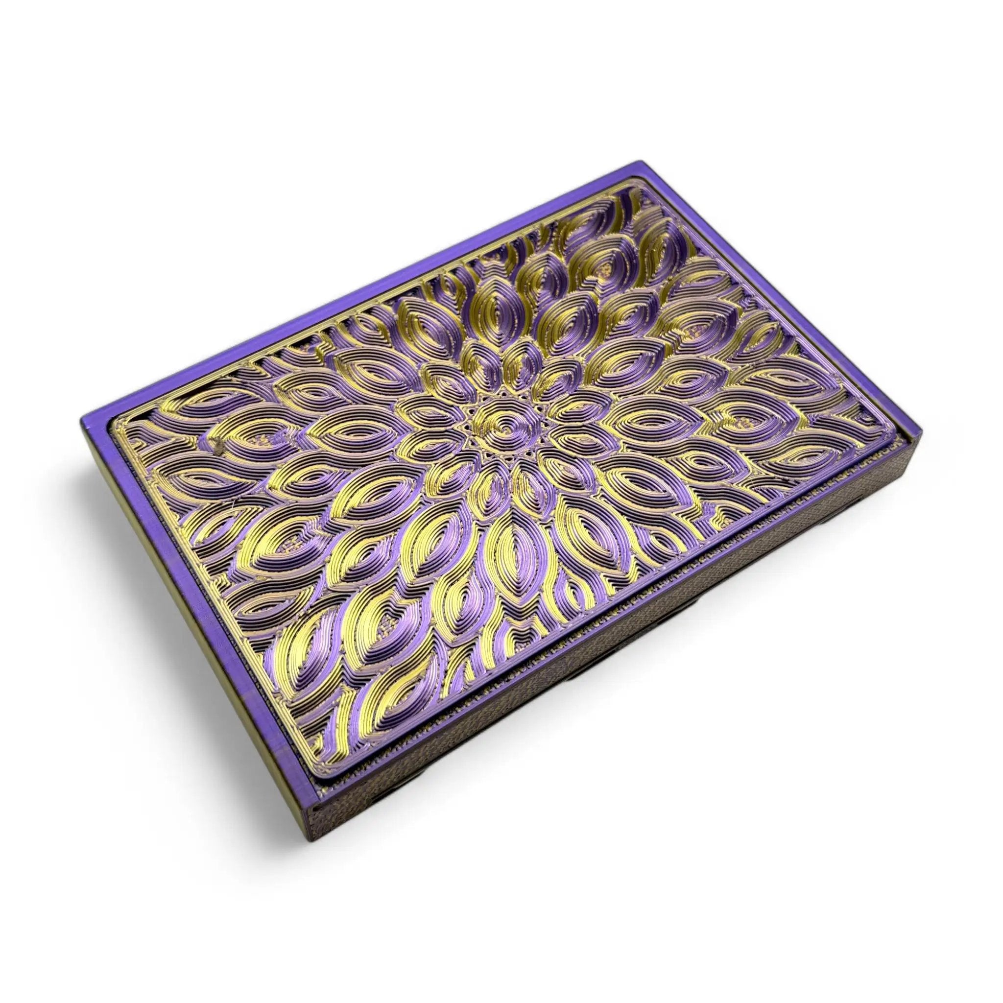 Baller-Box XL Infinity Blossom inkl. integriertem Spiegel, 2x Röhrchen und Hack-Karten Lila / Gold -  from DieBallerei