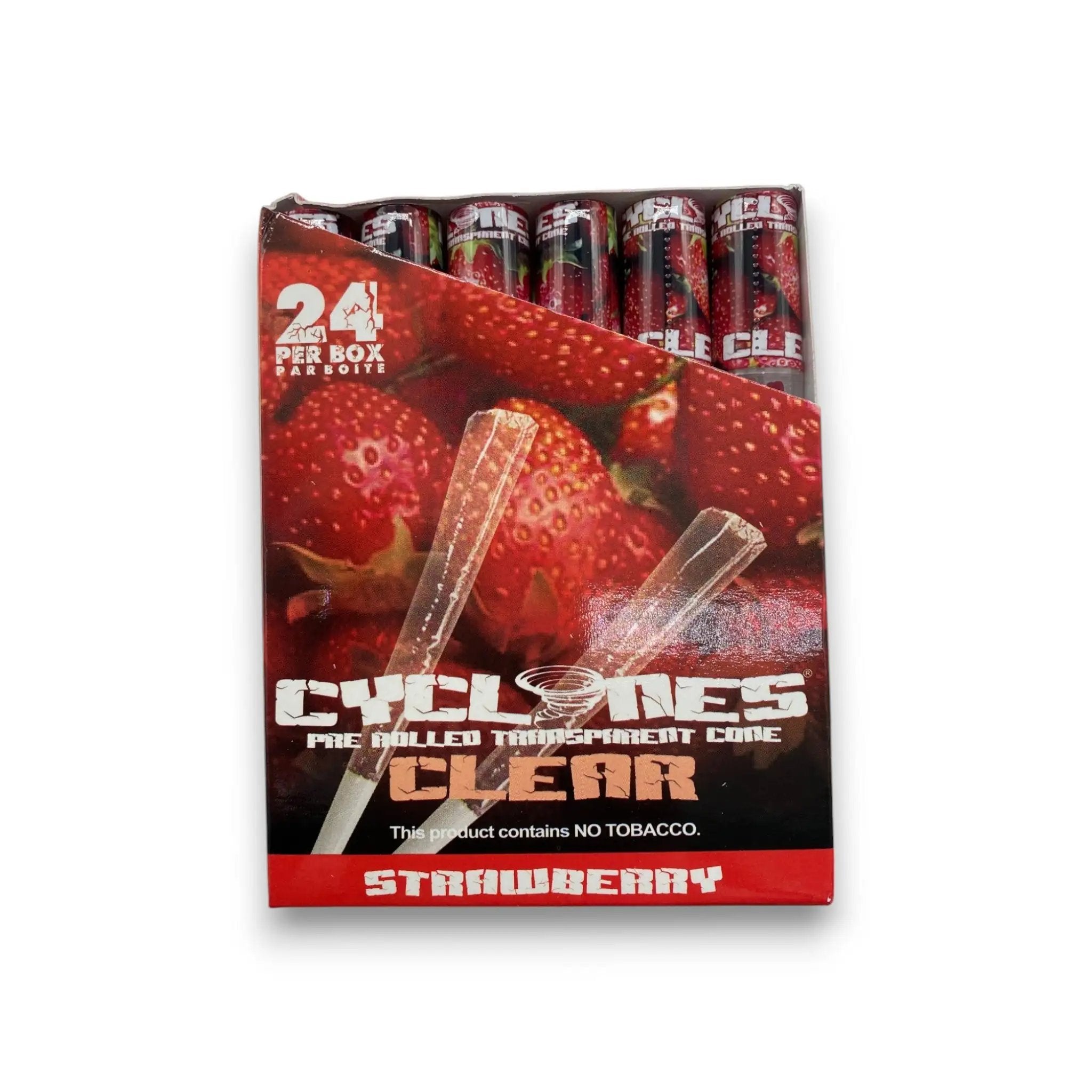 Cyclones CLEAR – Durchsichtige Zellulose Cones mit Erdbeer-Geschmack + Tip -  from DieBallerei