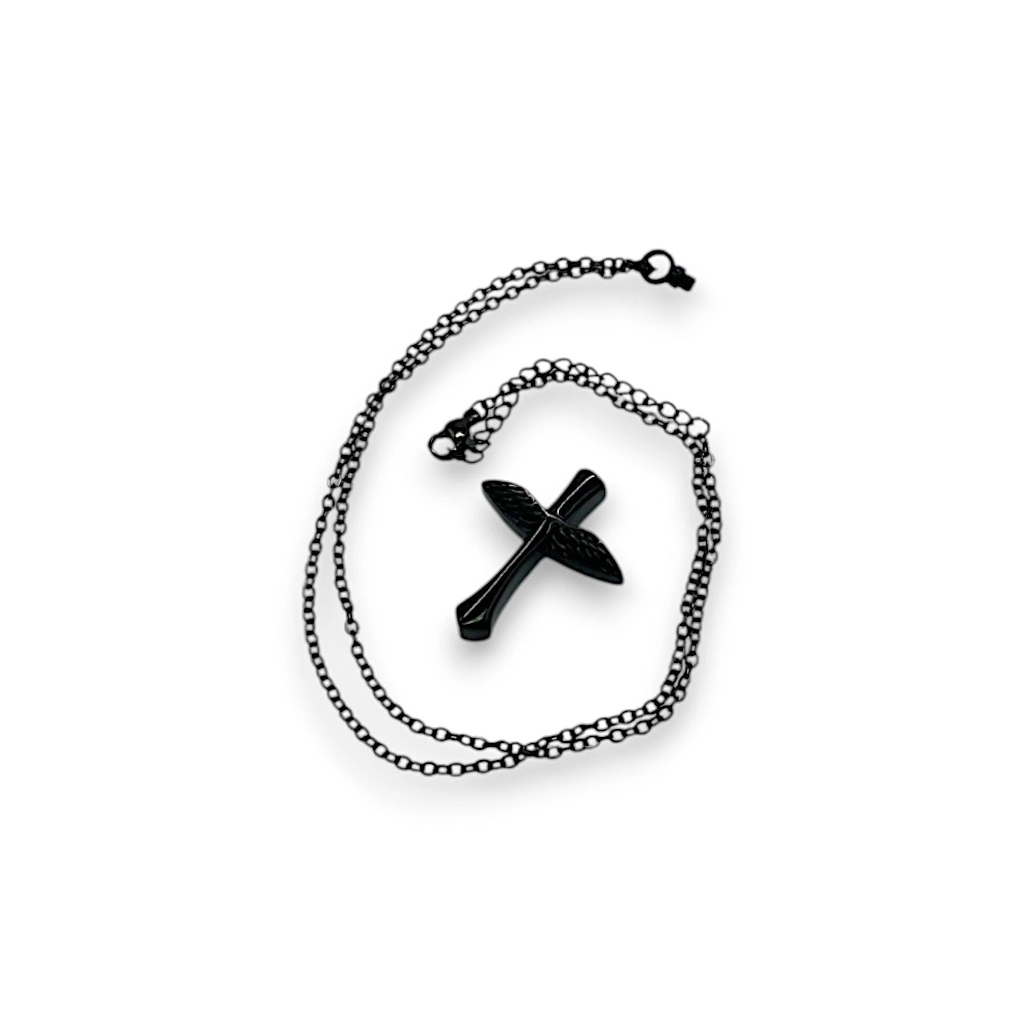 Kreuzkette Flügel Schwarz mit kleiner Öffnung zum Befüllen -  from DieBallerei