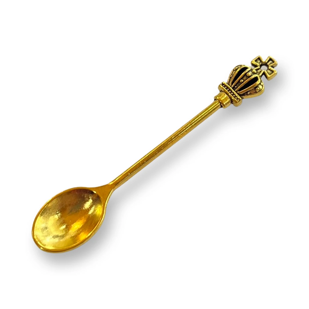 Goldener Mini-Löffel mit Krone in 60mm mit extra großer Löffelfläche -  from DieBallerei