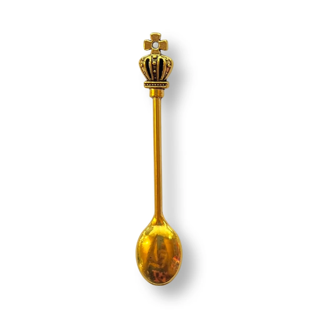 Goldener Mini-Löffel mit Krone in 60mm mit extra großer Löffelfläche -  from DieBallerei