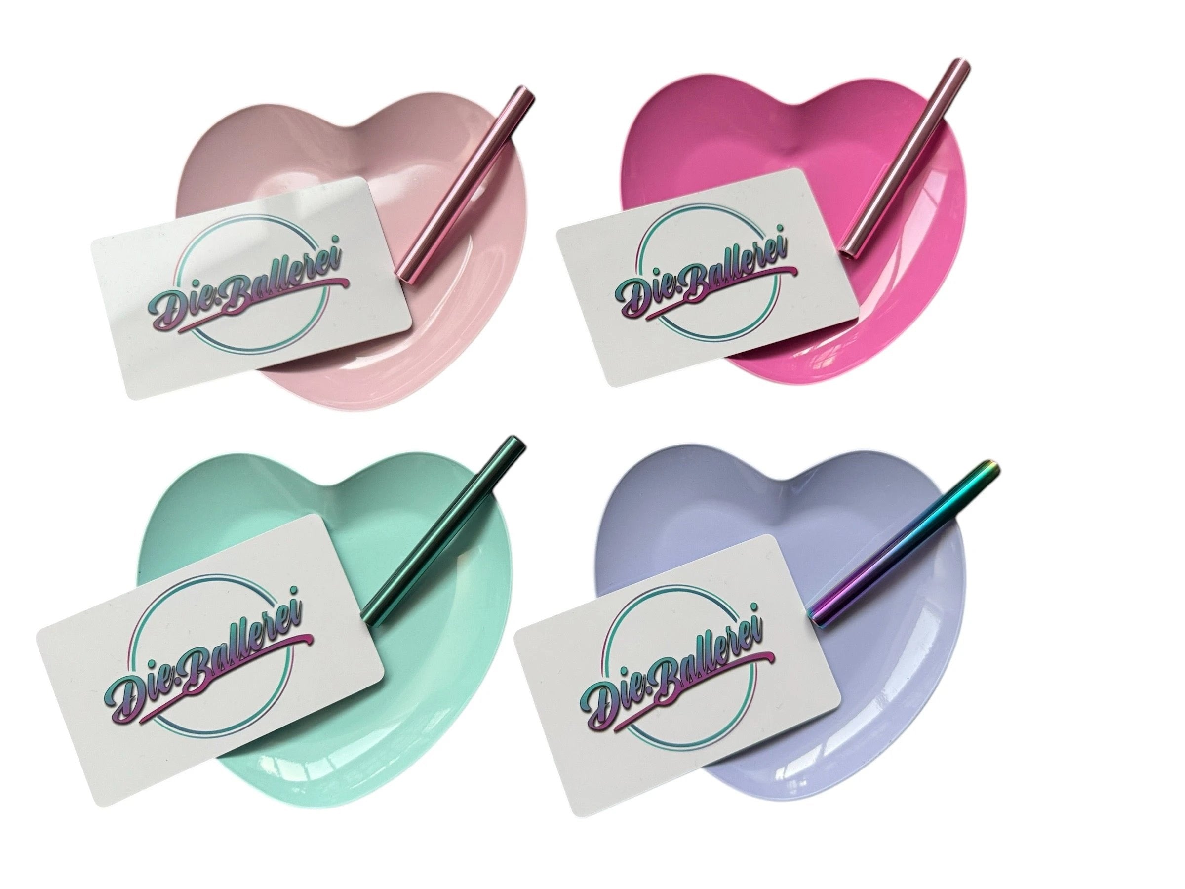 Pastell Herz Brettchen Ziehunterlage/Bauunterlage aus Blech in 4 Farben -  from DieBallerei